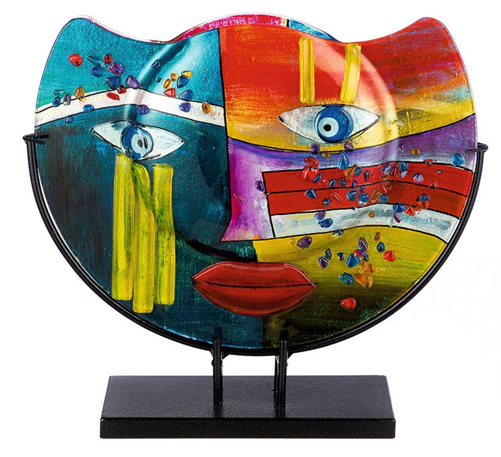 Casablanca by Gilde Tischvase »Fashion, Dekovase«, (1 St.), Vase aus Glas, mit schwarzem Metallfuss, Breite ca. 39 cm