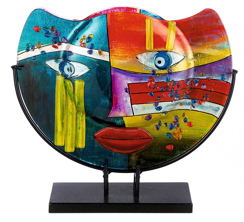 Casablanca by Gilde Tischvase »Fashion, Dekovase« Vase aus Glas, mit schwarzem Metallfuss, Breite ca. 39 cm