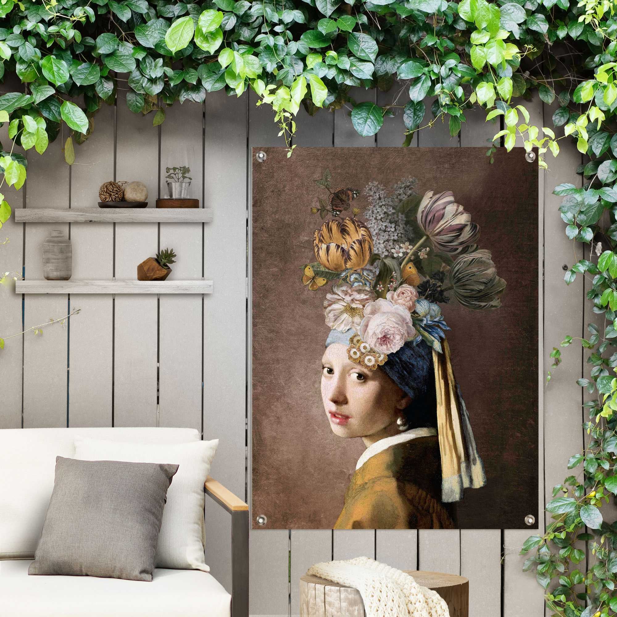 Reinders! Poster »Vermeer Blumenmädchen mit | Garten für Outdoor online dem oder kaufen Jelmoli-Versand Balkon Perlenohrring«