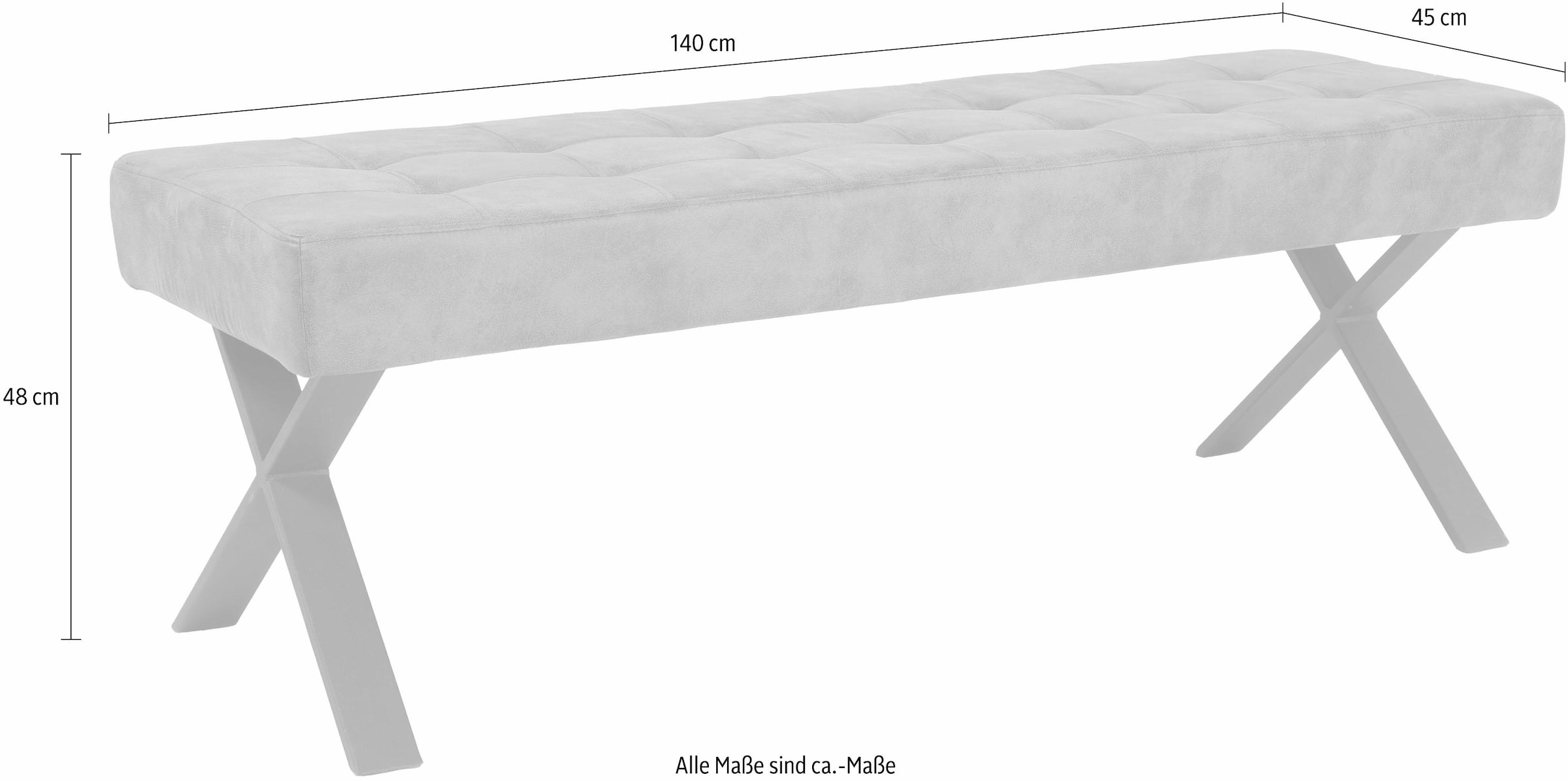 HELA Polsterbank »Donna«, ohne Lehne, Breite 140 cm