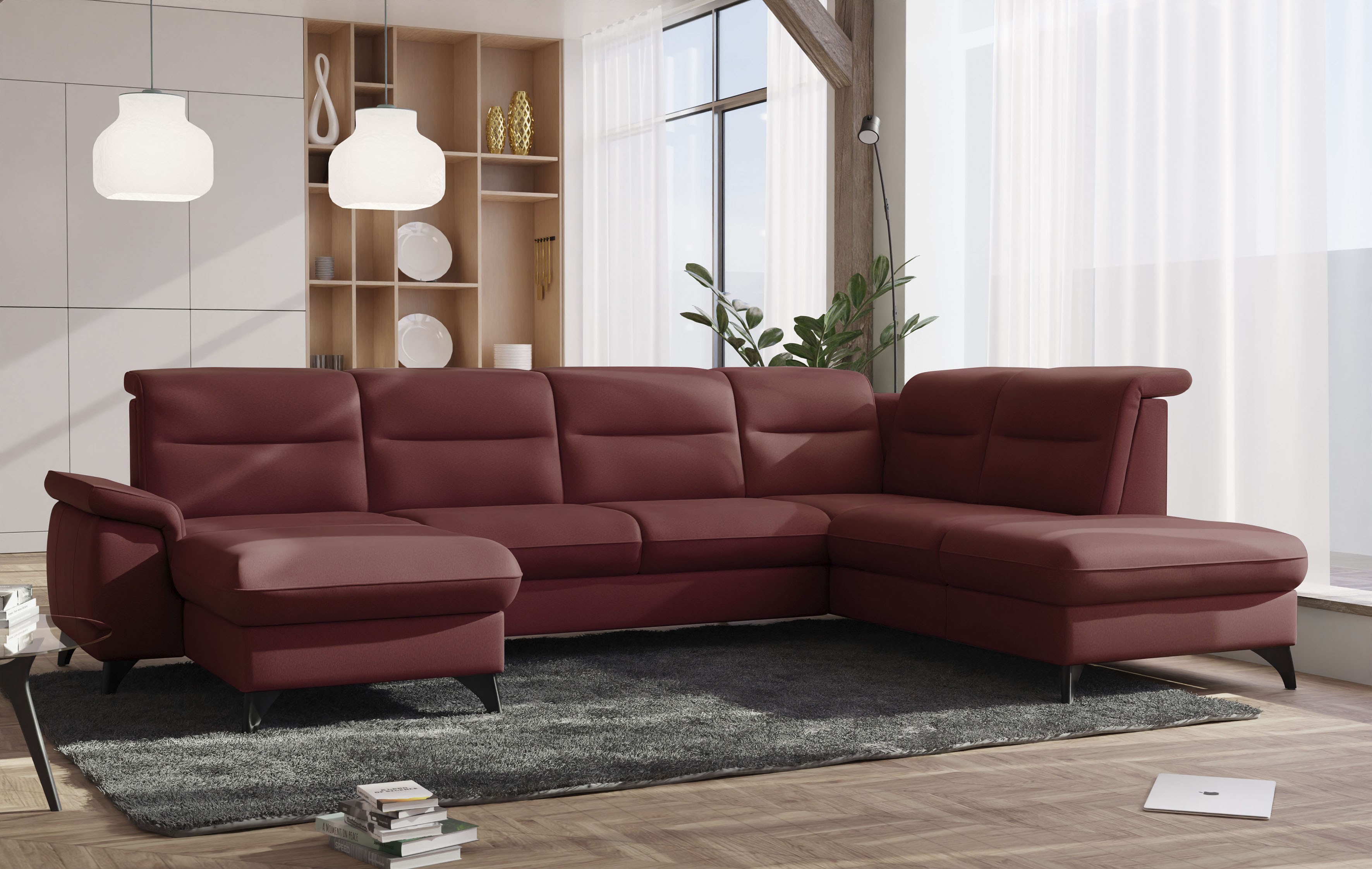 sit&more Wohnlandschaft "Astoria U-Form" wahlweise mit motorischer Relaxfunktion