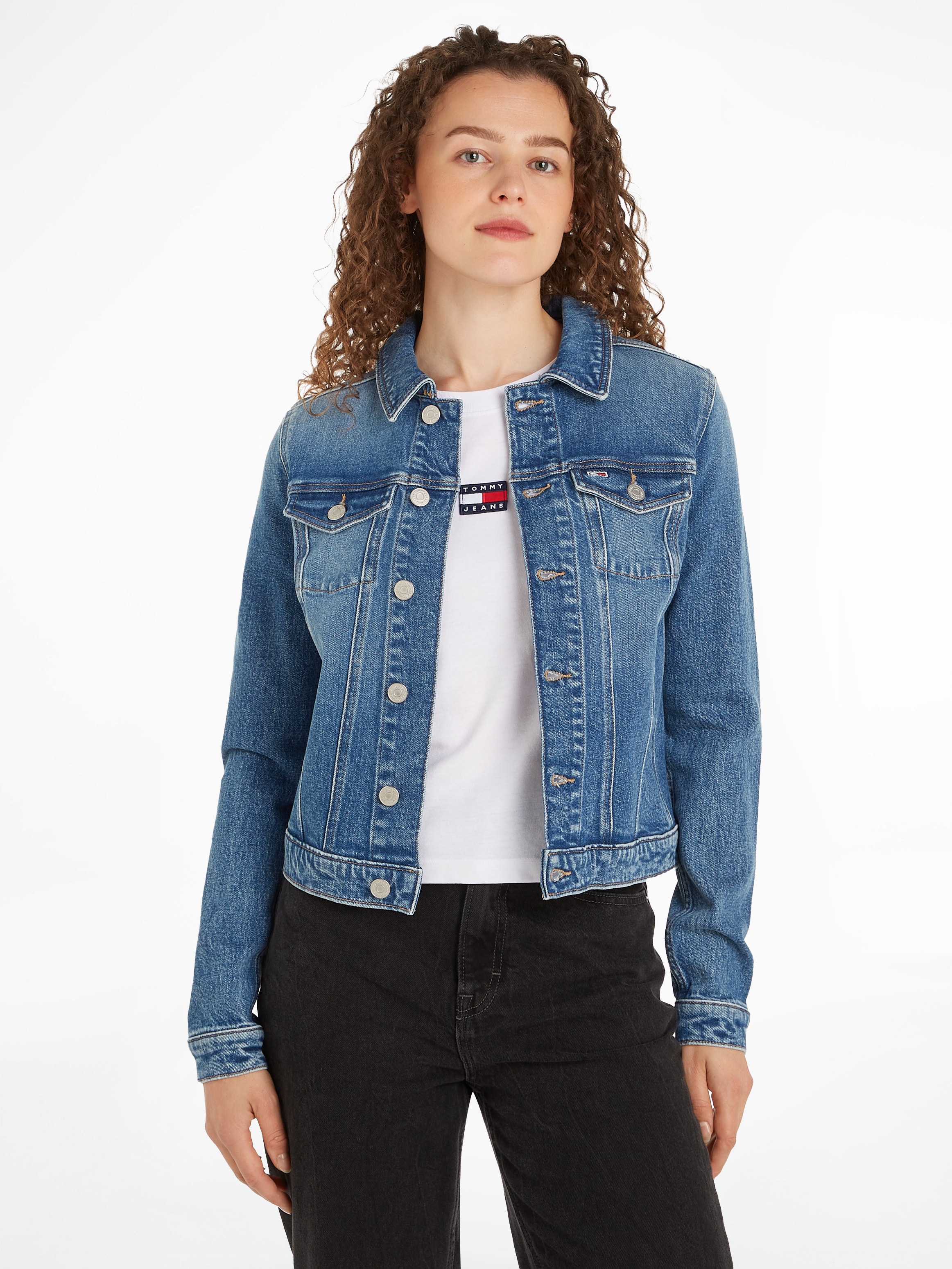 Jeansjacke »VIVIANNE SKN JACKET CH8132«, mit Tommy Jeans Markenlabel