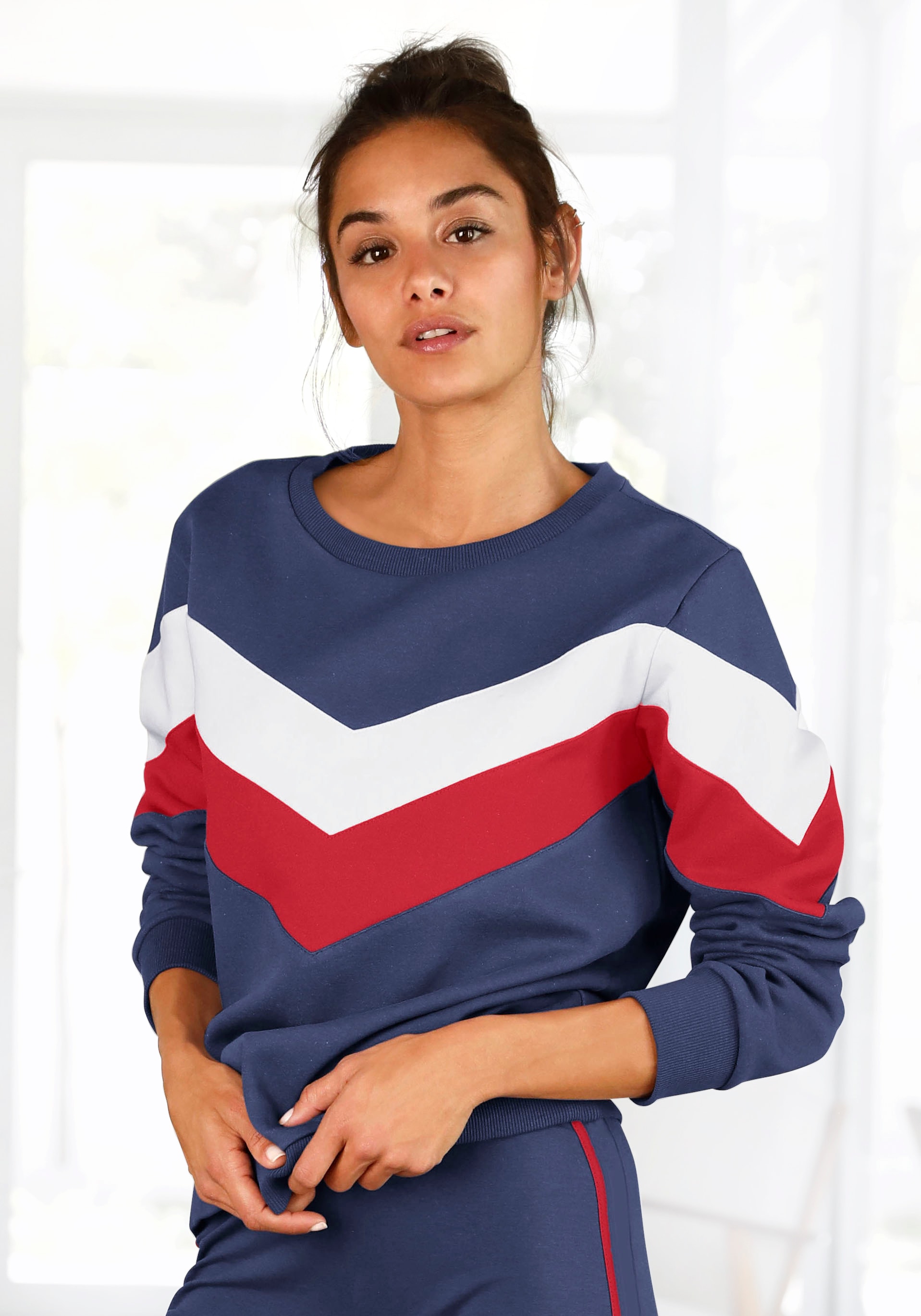 H.I.S Sweatshirt, im Colorblock-Design, Loungewear