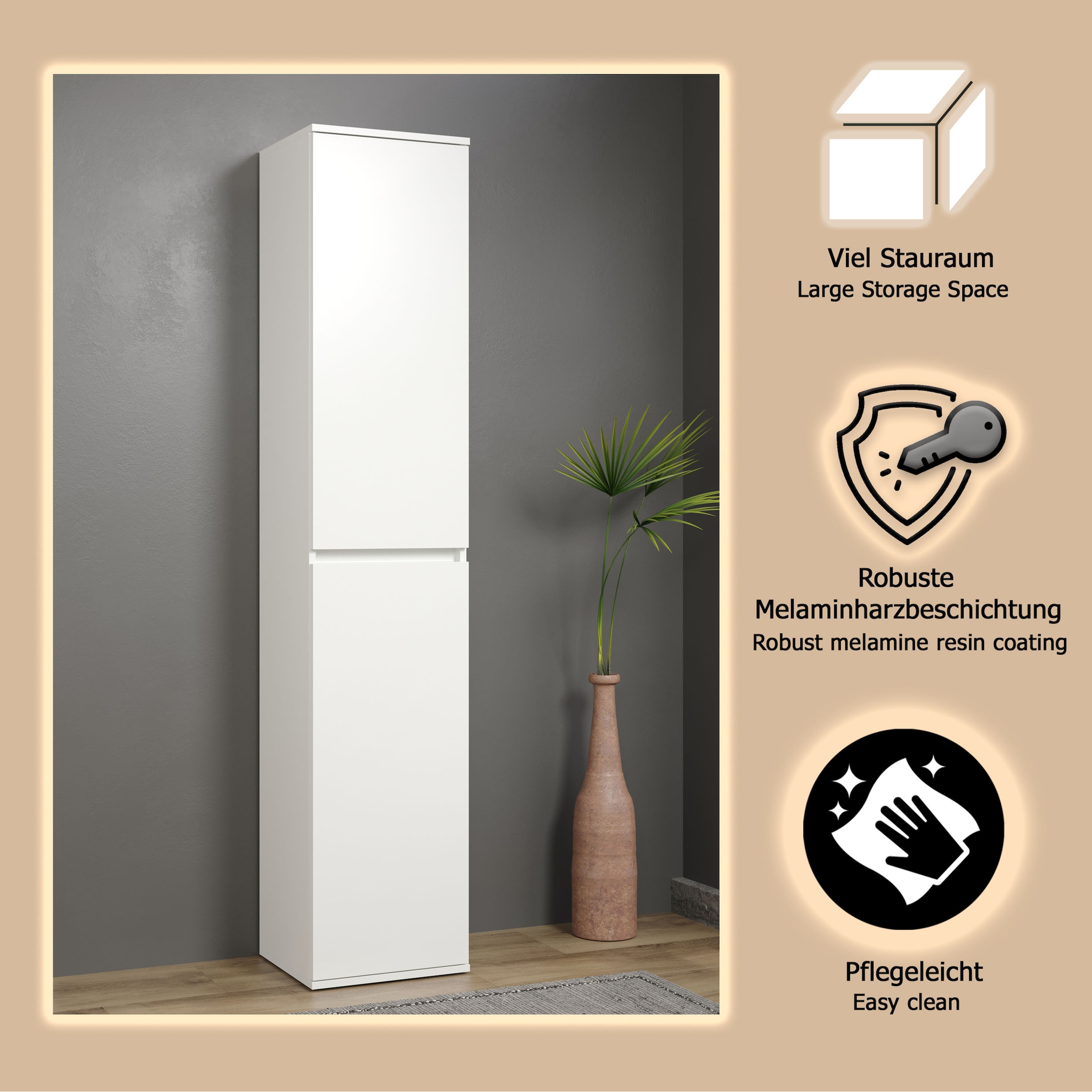 INOSIGN Mehrzweckschrank »Novara«, Mehrzweckschrank mit Kleiderstange - (B/T/H) nach Wahl 37-74/34/191 cm