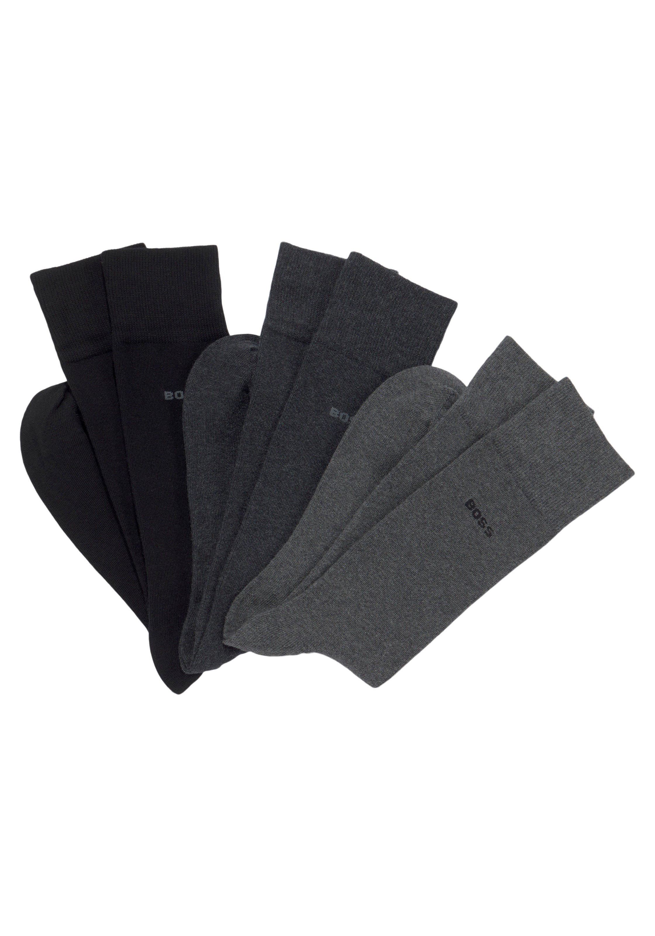 BOSS Basicsocken »3P RS Uni Colors« 3 Paar tlg. mit eingenähtem Logoschriftzug