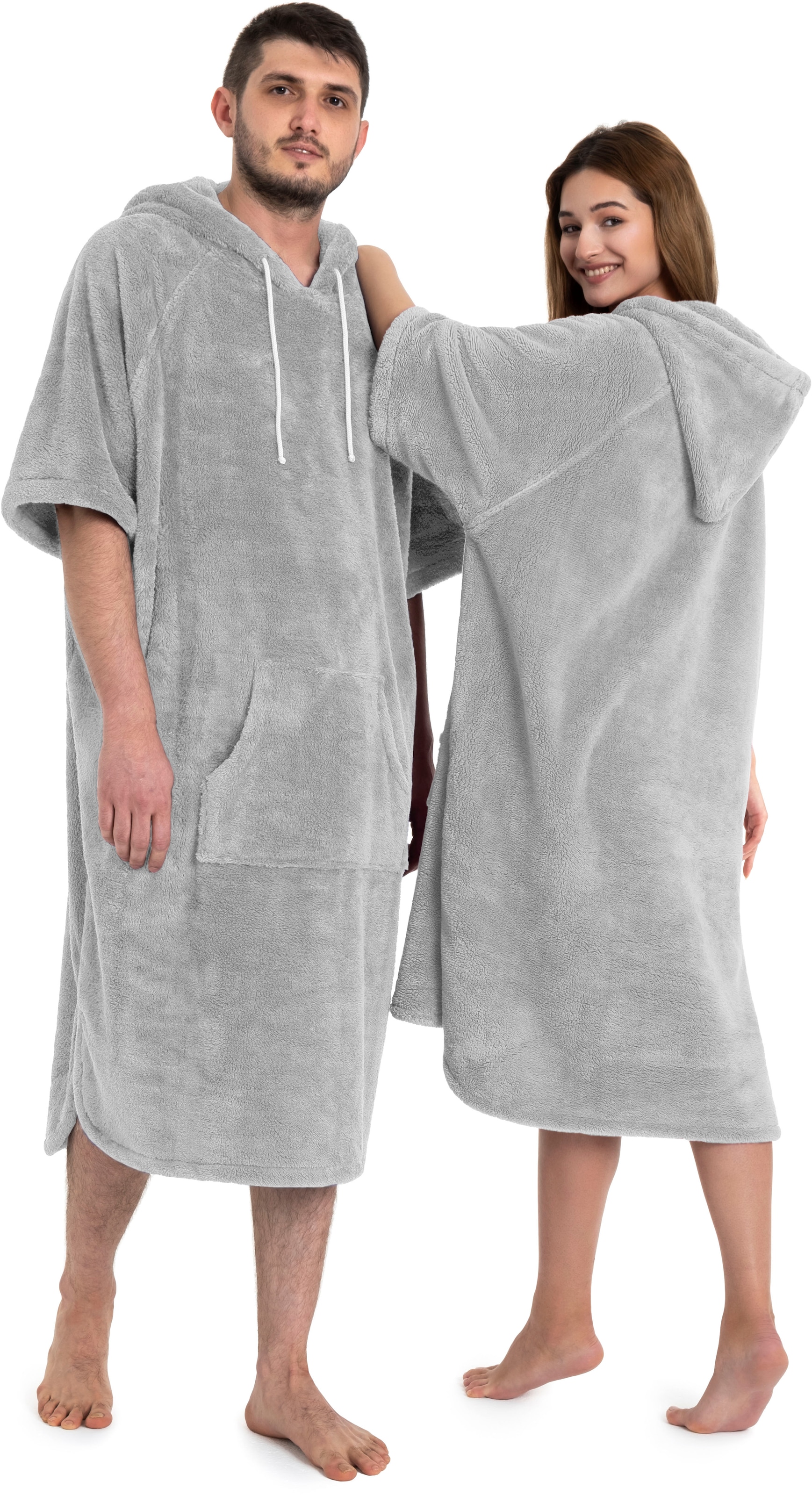 my home Badeponcho »Lillou, Surfponcho ideal für Sauna, Spa & im Urlaub«, (1 St.), weich und kuschelig, plüsch, Fleece, Unisex, für Damen und Herren