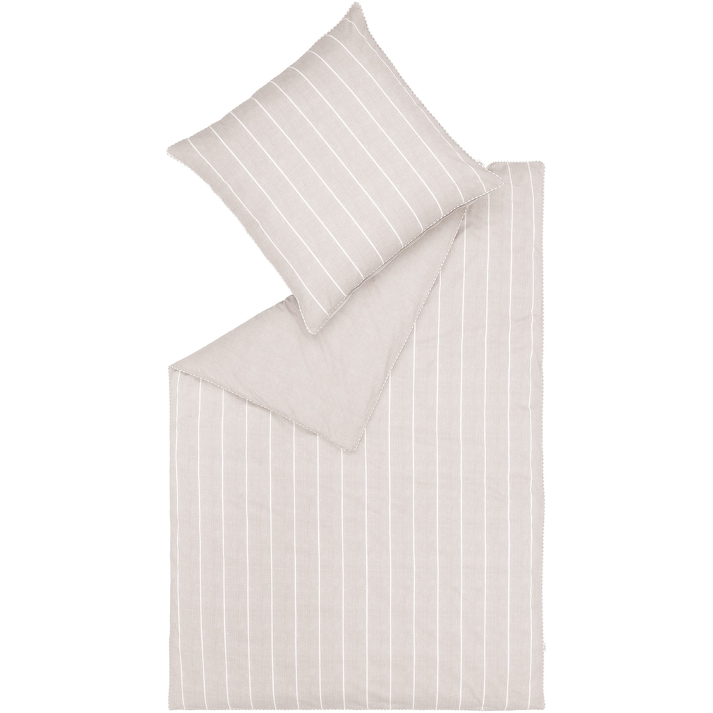 Esprit Bettwäsche »Harp Stripe«, (2 tlg.), in Renforce Qualität, 100% Baumwolle (BCI Better Cotton Initiative), Bett- und Kopfkissenbezug mit Reissverschluss, Winter- und Sommerbettwäsche