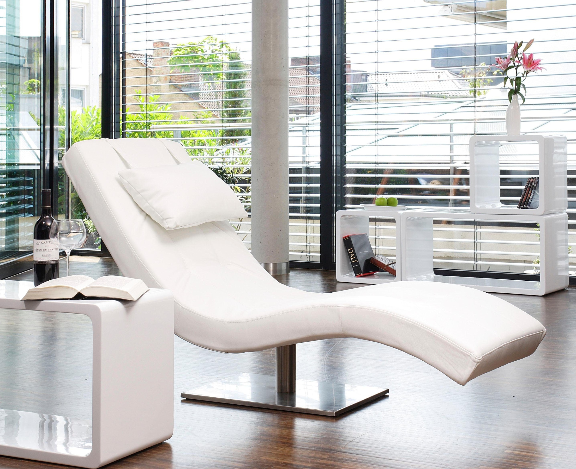 SalesFever Relaxsessel, mit Nackenkissen, Relaxliege mit modernem Metallfuss