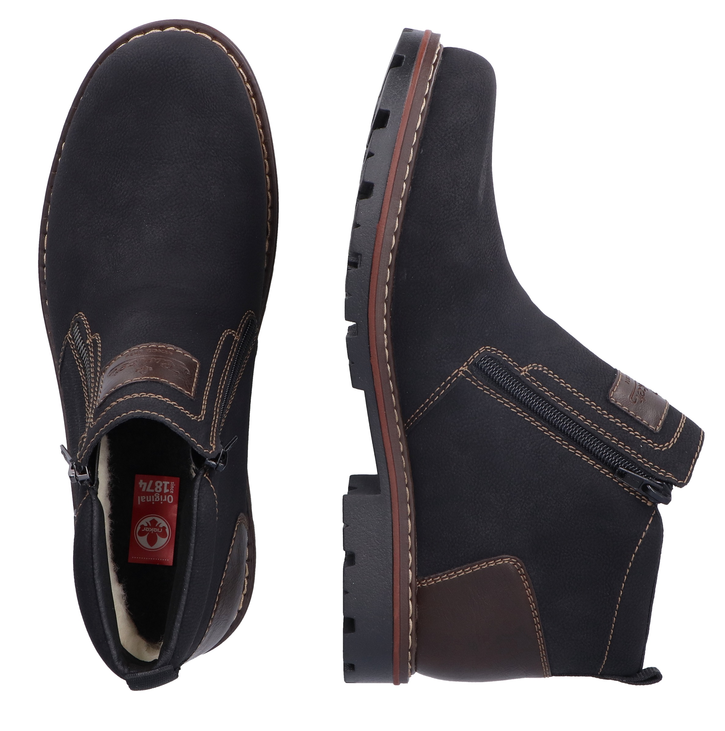 Rieker Winterstiefelette, Winterboots, Warmfutter, Reissverschlüsse, mit TEX-Ausstattung