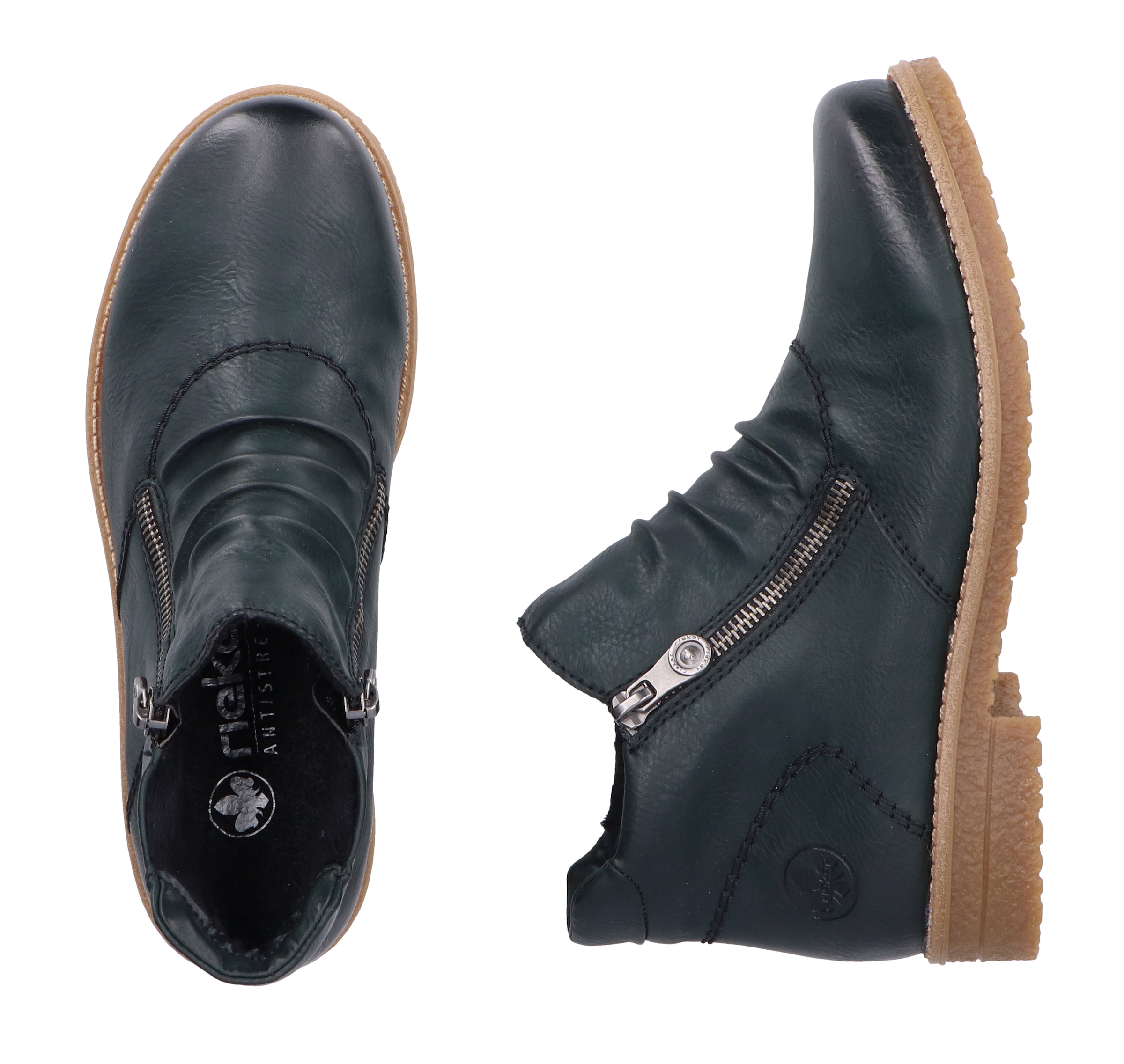 Rieker Stiefelette, Schlupfboots, Ankleboots mit beidseitigem Reissverschluss