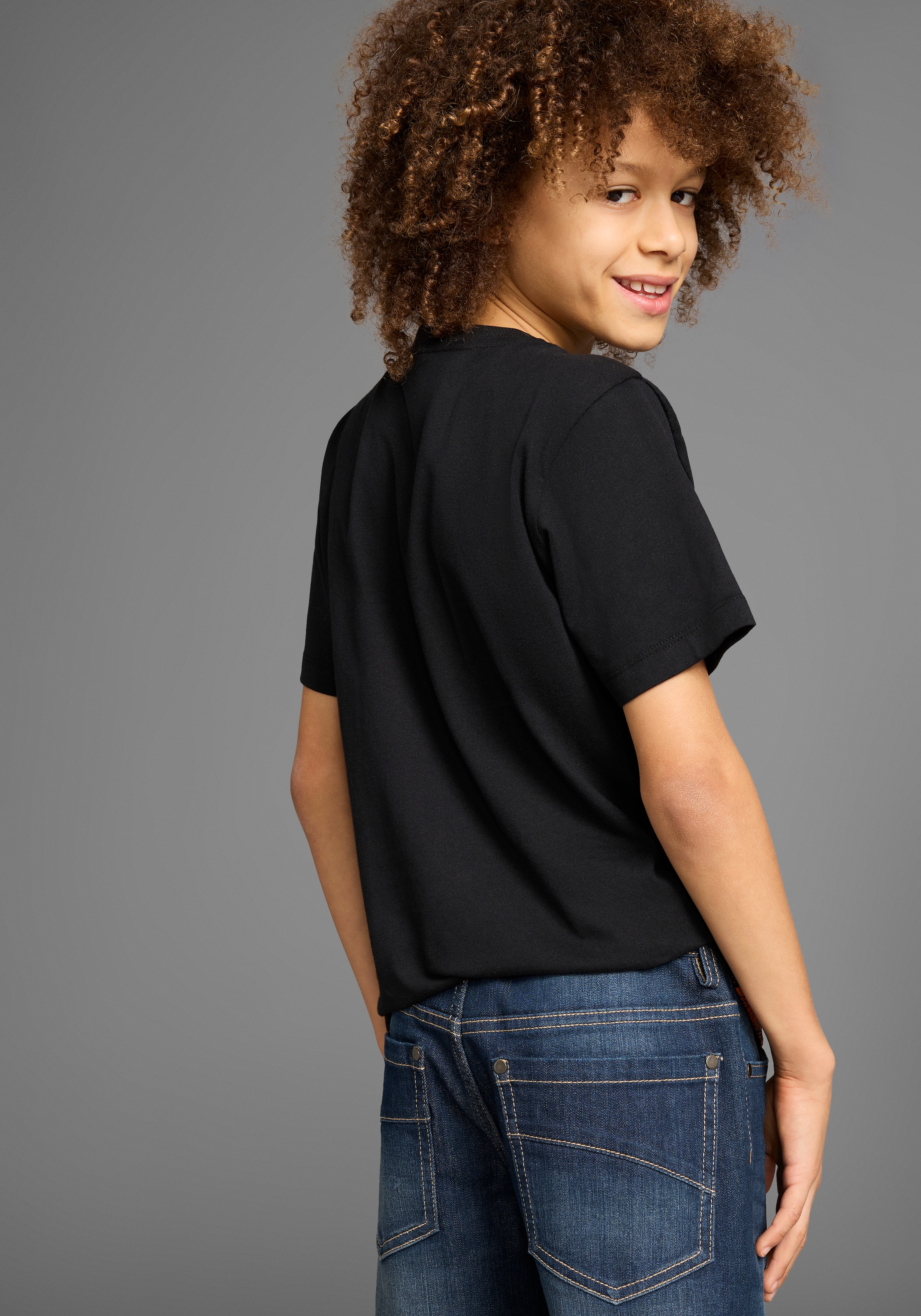 KIDSWORLD T-Shirt »GECKO«, Kurzarm, Basic-Passform, bedruckt, Rundhalsausschnitt