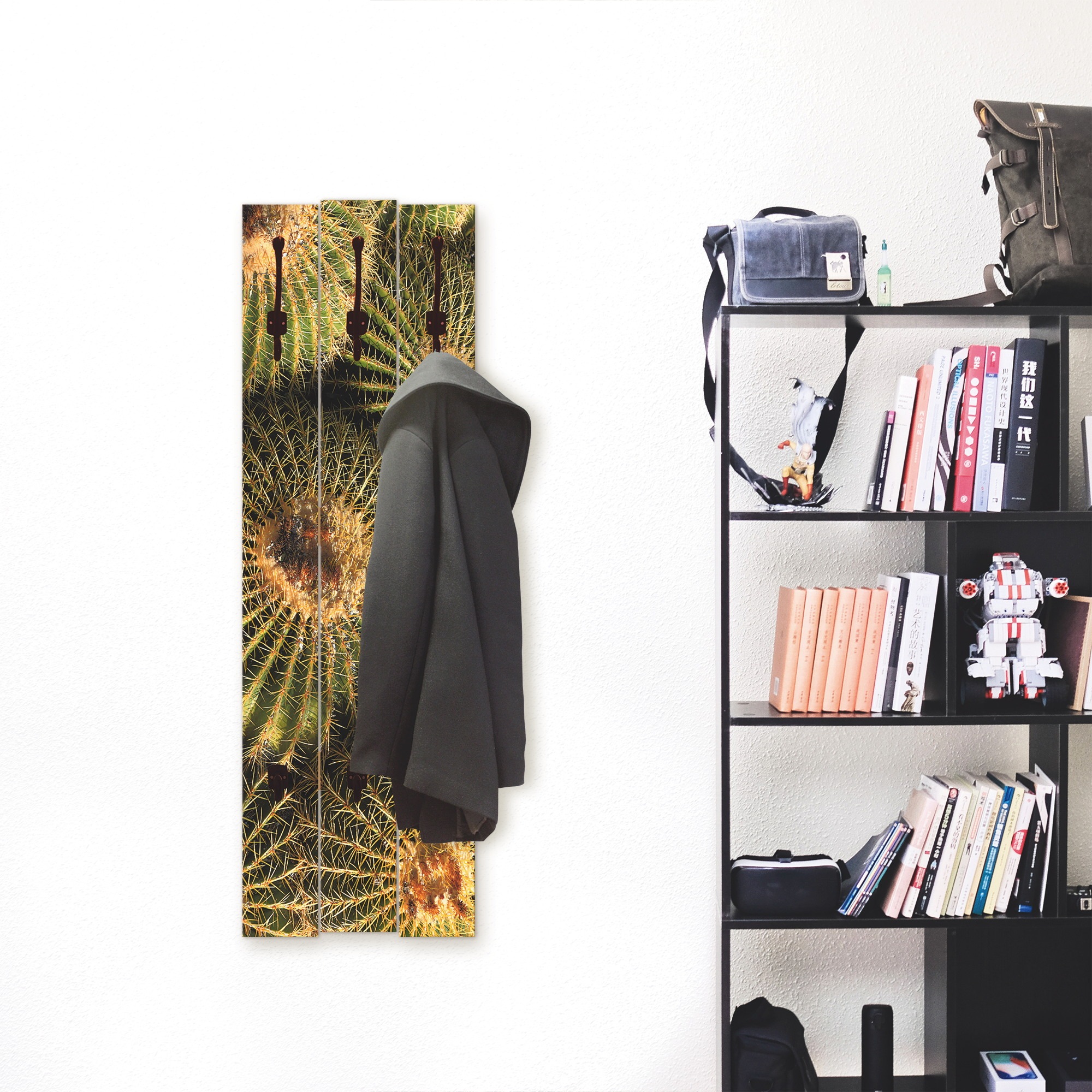 Image of Ackermann - Artland Garderobenpaneel »Arizona goldfarbenen barrels«, platzsparende Wandgarderobe aus Holz mit 5 Haken, geeignet für kleinen, schmalen Flur, Flurgarderobe einkaufen bei Ackermann Versand Schweiz