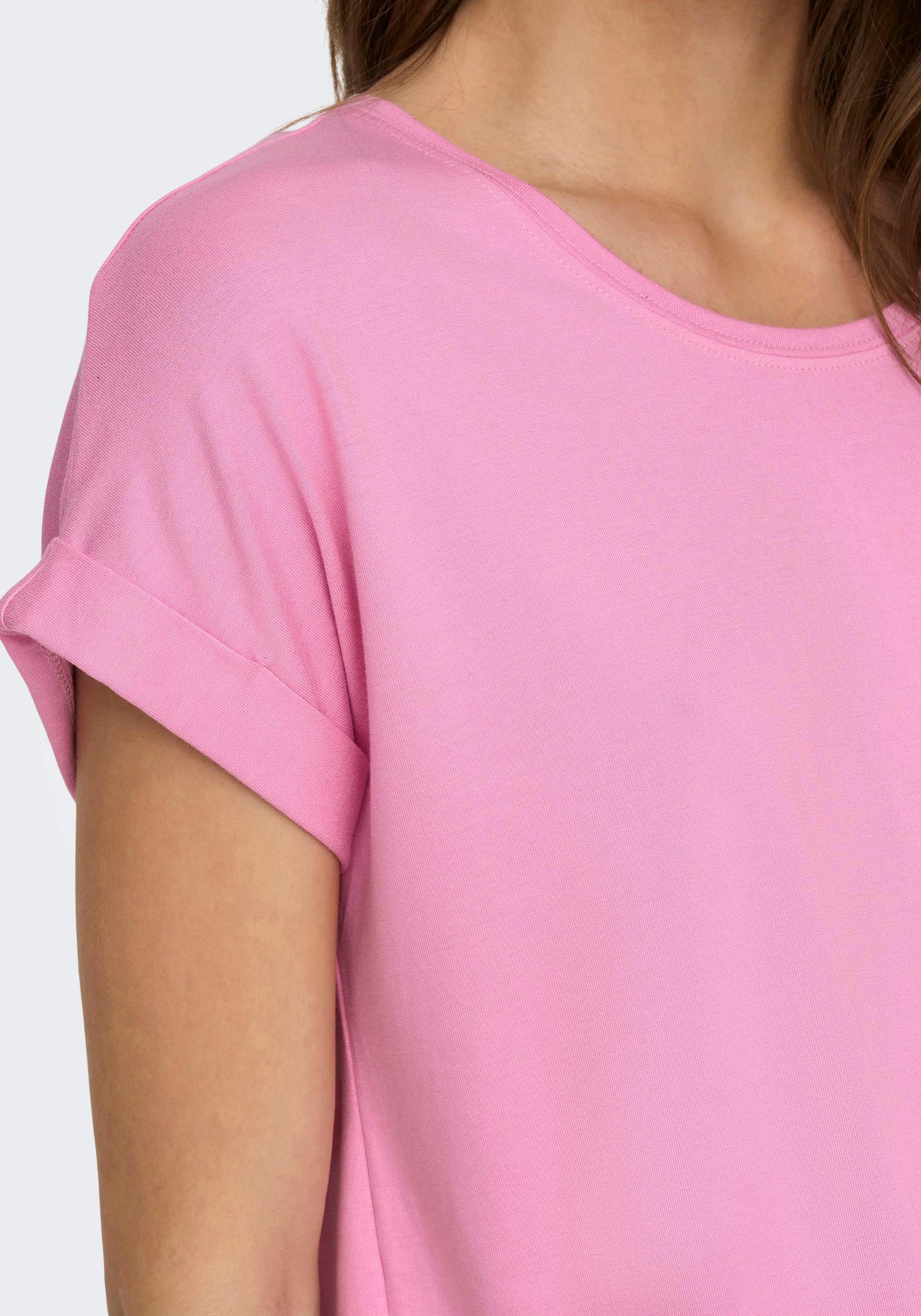 ONLY T-Shirt »ONLMOSTER«, mit Jelmoli-Versand bei shoppen online Schweiz Aufschlag Arm am