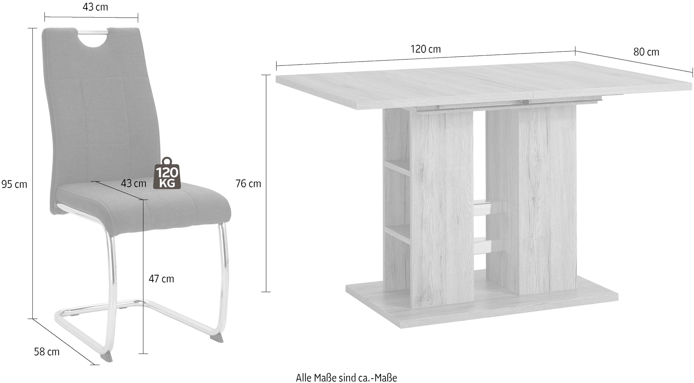 HELA Essgruppe »ALINA tlg.), G«, shoppen 5 4 Stühlen online | Tisch bestehend und einem Jelmoli-Versand (Set, aus
