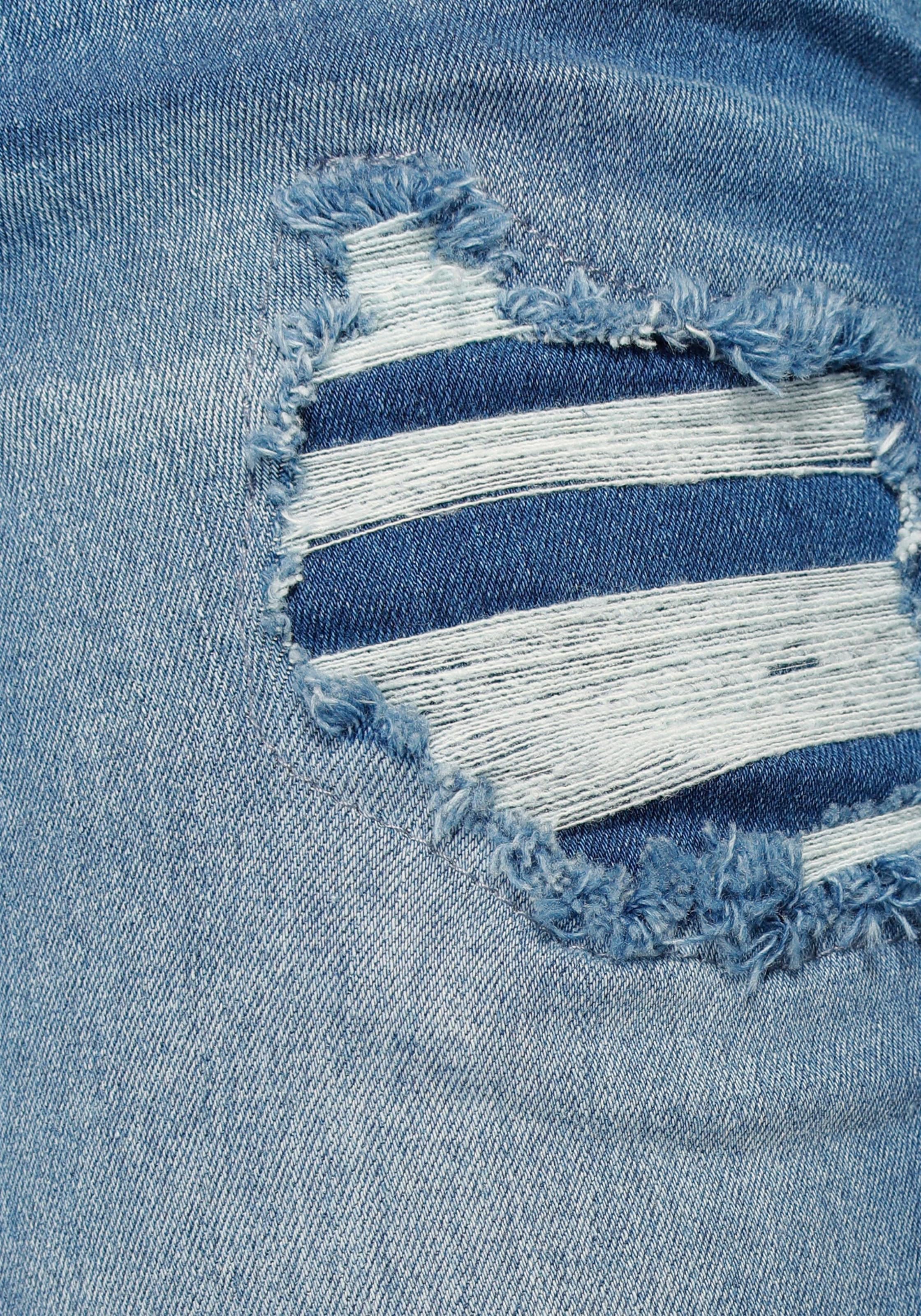 Arizona Slim-fit-Jeans »mit sichtbarer, schräger Knopfleiste«, Mid Waist  online shoppen bei Jelmoli-Versand Schweiz
