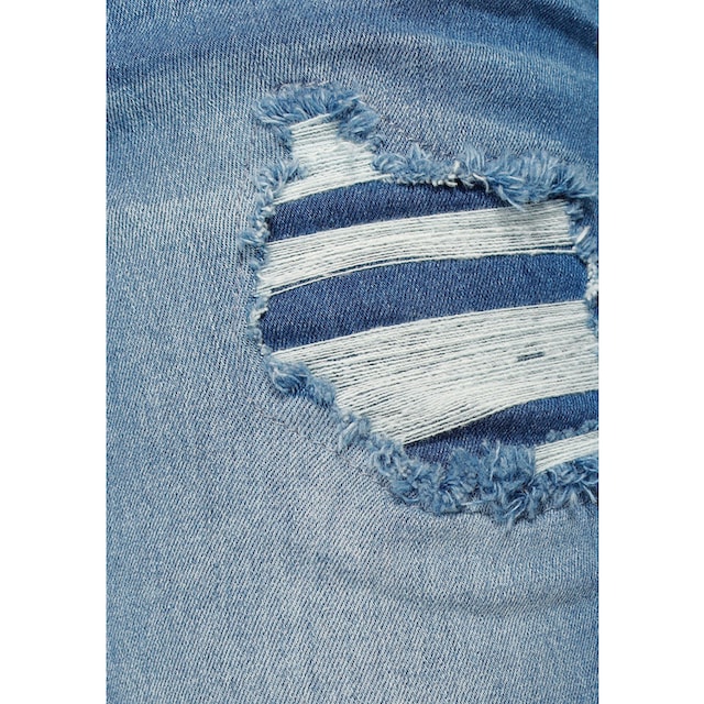 Arizona Slim-fit-Jeans »mit sichtbarer, schräger Knopfleiste«, Mid Waist  online shoppen bei Jelmoli-Versand Schweiz