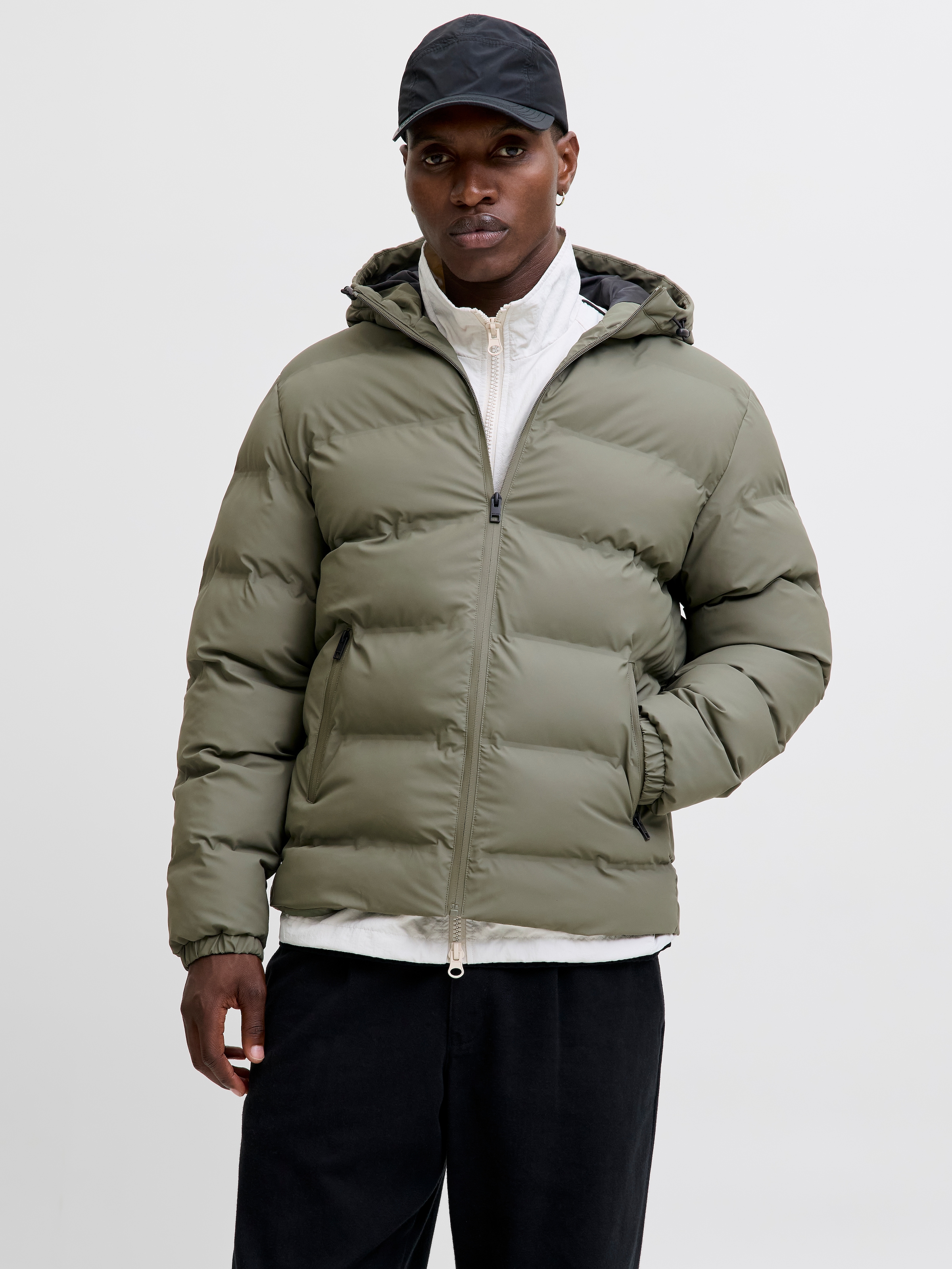 Jack & Jones Steppjacke "JJELEMENTS PU PUFFER SN" mit Kapuze