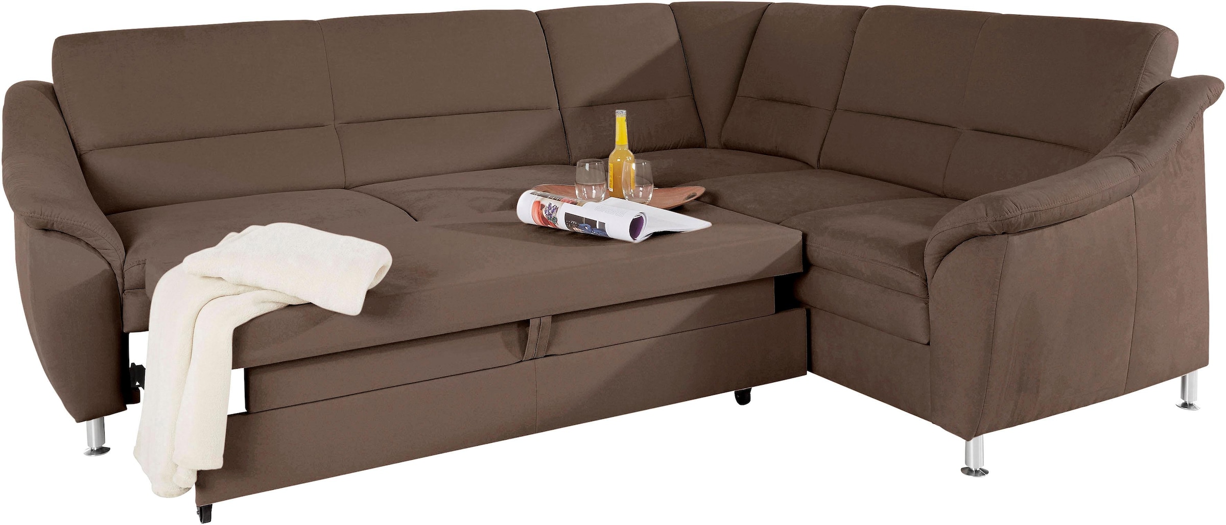 Places of Style Ecksofa »Cardoso L-Form«, Federkern, wahlweise mit Bett, Schubkasten, teilweise Relaxfunktion