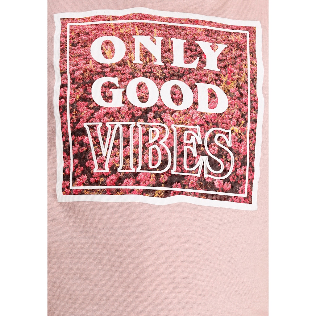 KIDSWORLD T-Shirt »ONLY GOOD VIBES«, kurze modische Form