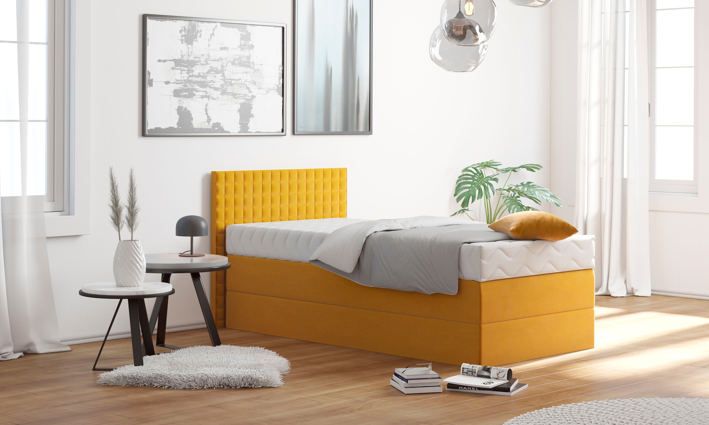 Westfalia Schlafkomfort Boxspringbett mit Zierkissen, wahlweise mit Topper