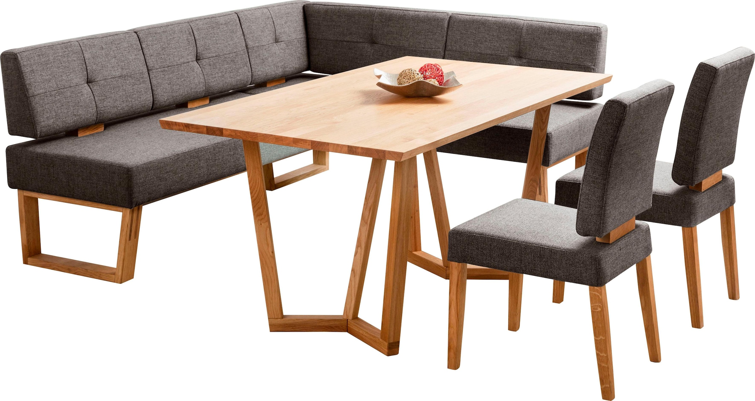 Home affaire Eckbankgruppe »Ponza Eckbank Küchenbank BESTSELLER«, (Set, 4 tlg.), Sitzgruppe Esszimmer Stühle Tisch und Bank bequem gepolstert