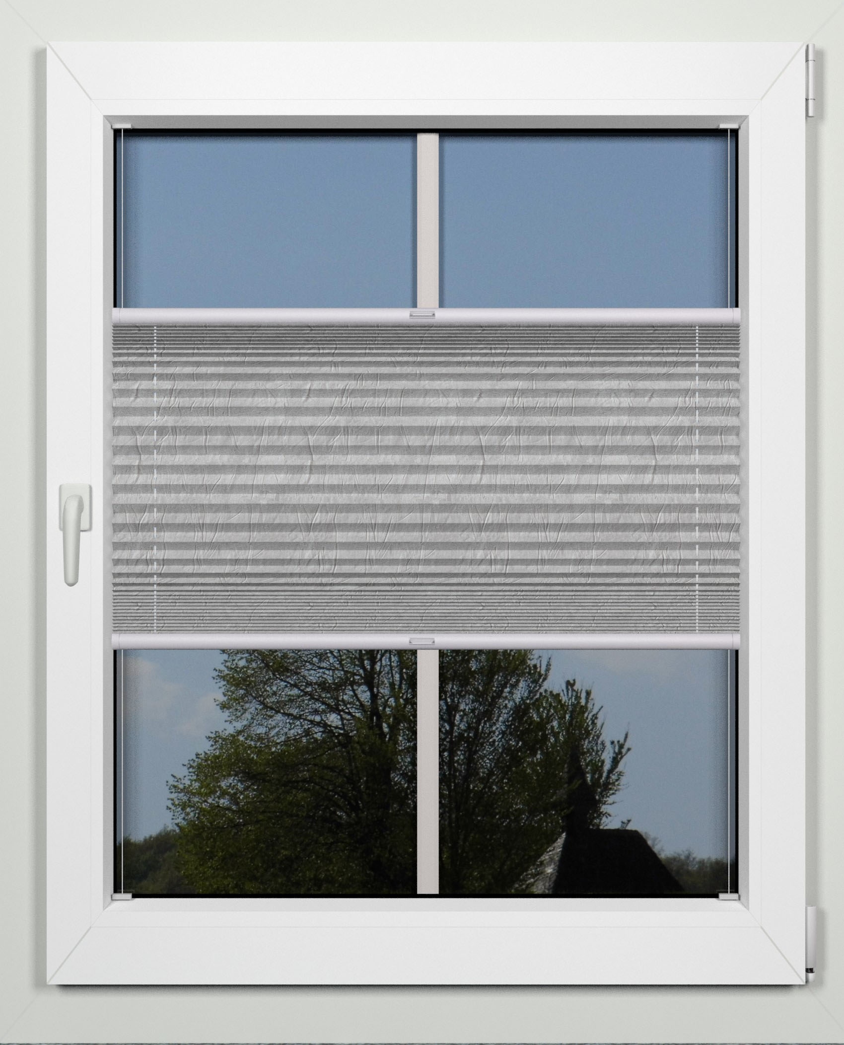 indeko Plissee "advanced" Lichtschutz mit Bohren verspannt Crushed-Optik, nach Mass