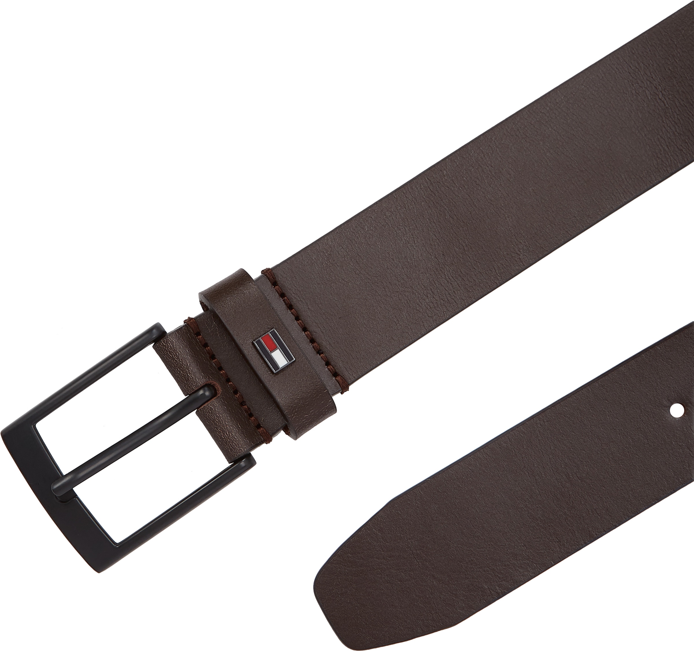 Tommy Hilfiger Ledergürtel »ADAN 3.5 EXT«, Metalllogopatch, Einfachdornschnalle