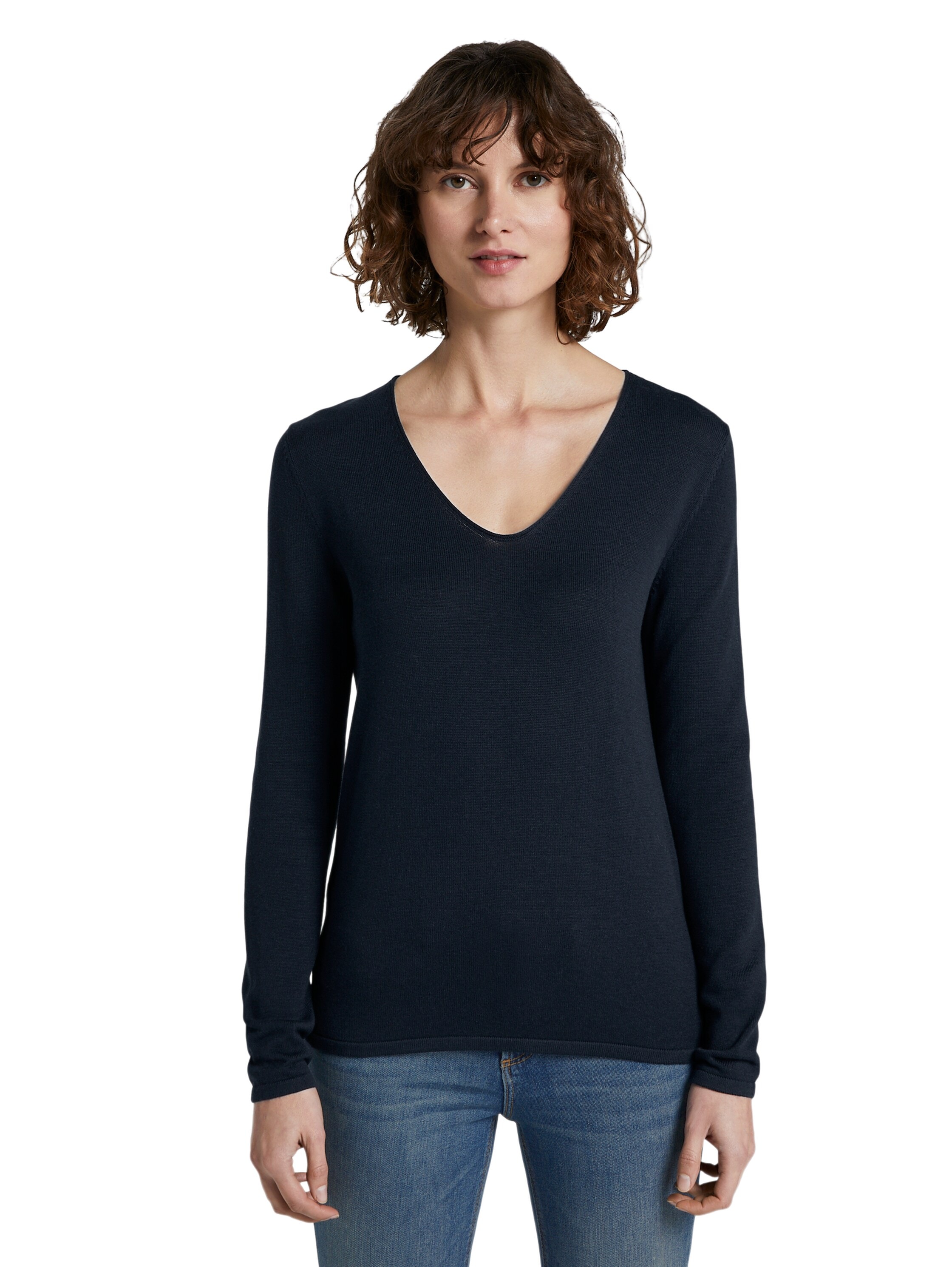 TOM TAILOR V-Ausschnitt-Pullover, mit V-Ausschnitt