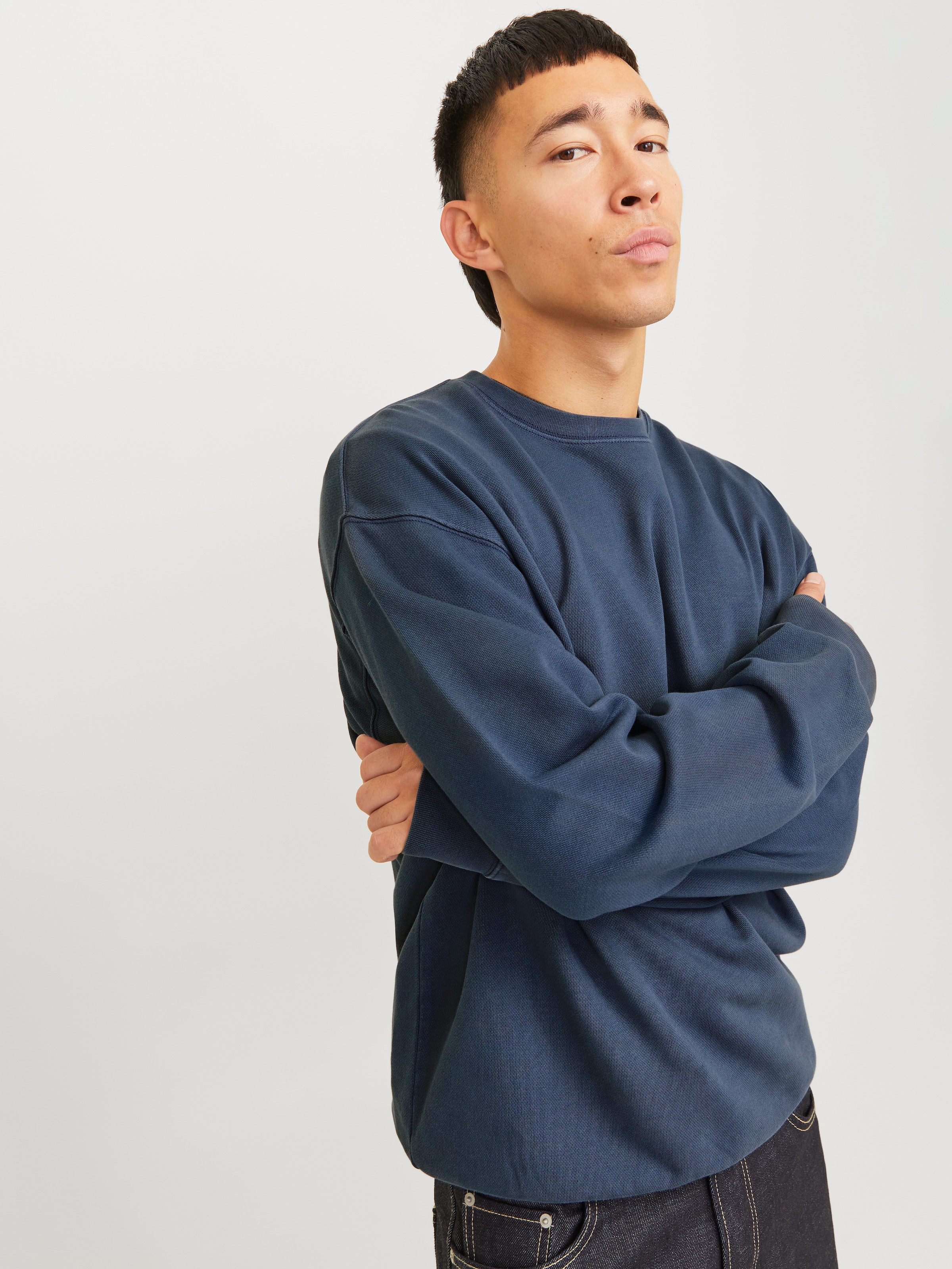 Jack & Jones Sweatshirt »JJECHARGE FADED SWEAT CREW NECK NOOS«, mit Rippbündchen