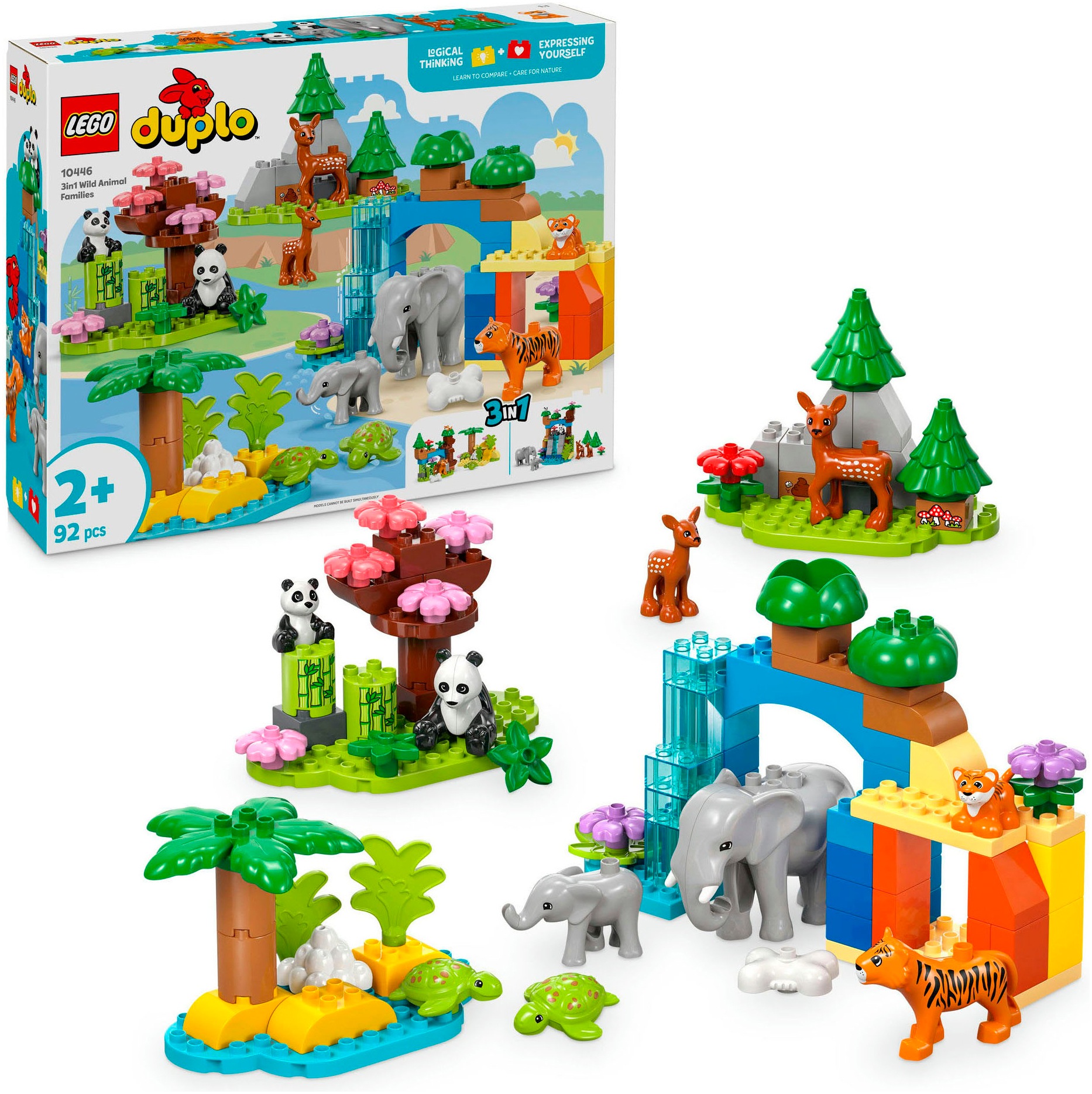 LEGO Konstruktionsspielsteine "Wildtier-Familien 3-in-1-Set (10446), LEGO DUPLO Town" Made in Europe
