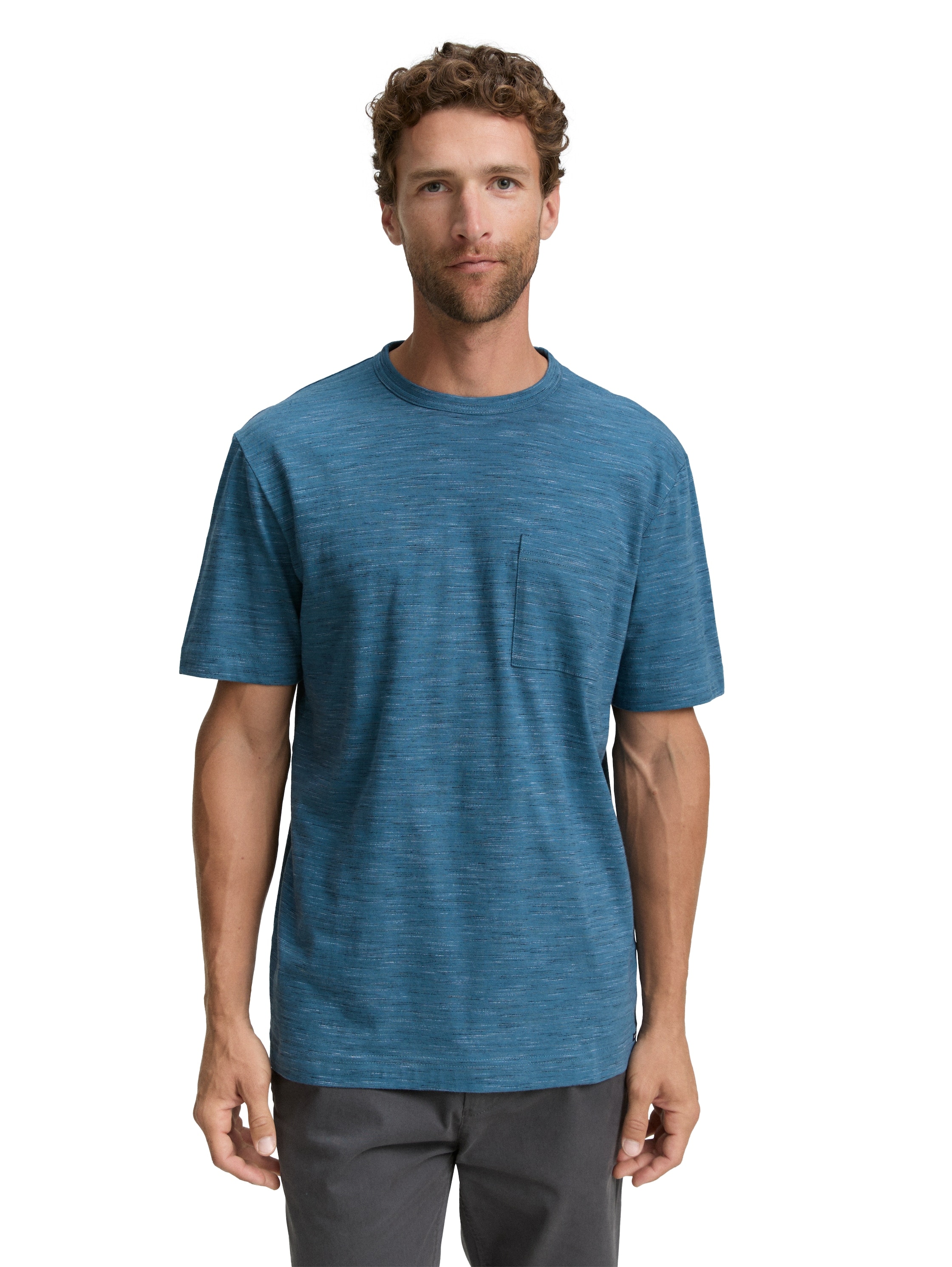 TOM TAILOR Rundhalsshirt in melierter Optik