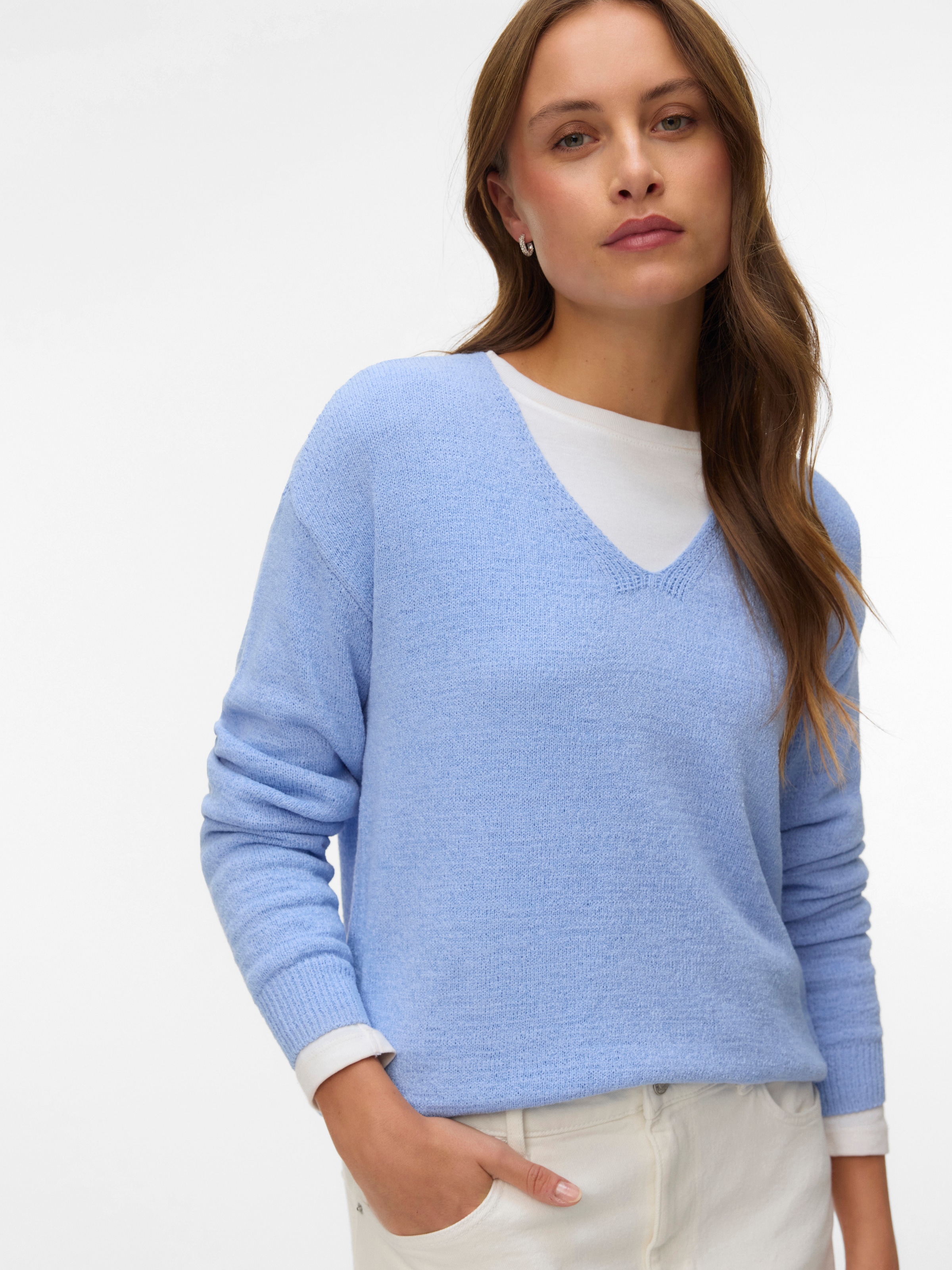 Vero Moda Strickpullover "VMCHARITY LS V-NECK PULLOVER NOOS"