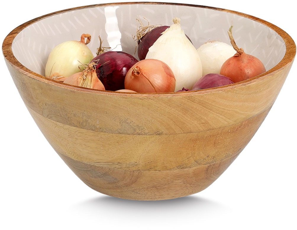 Zeller Schale Mangoholz beige 25 x 12 x 25 cm