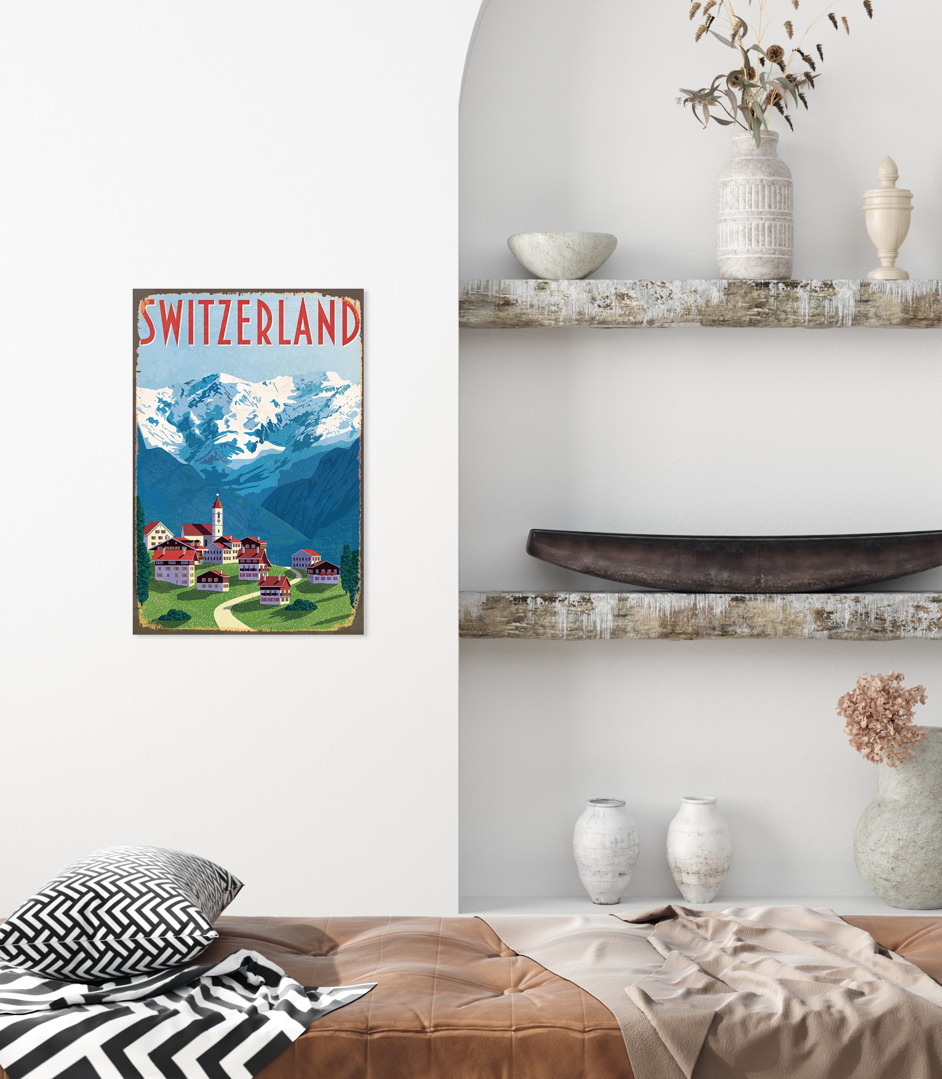 queence Metallbild »SWITZERLAND 2.0«, Schweiz, Blechschilder