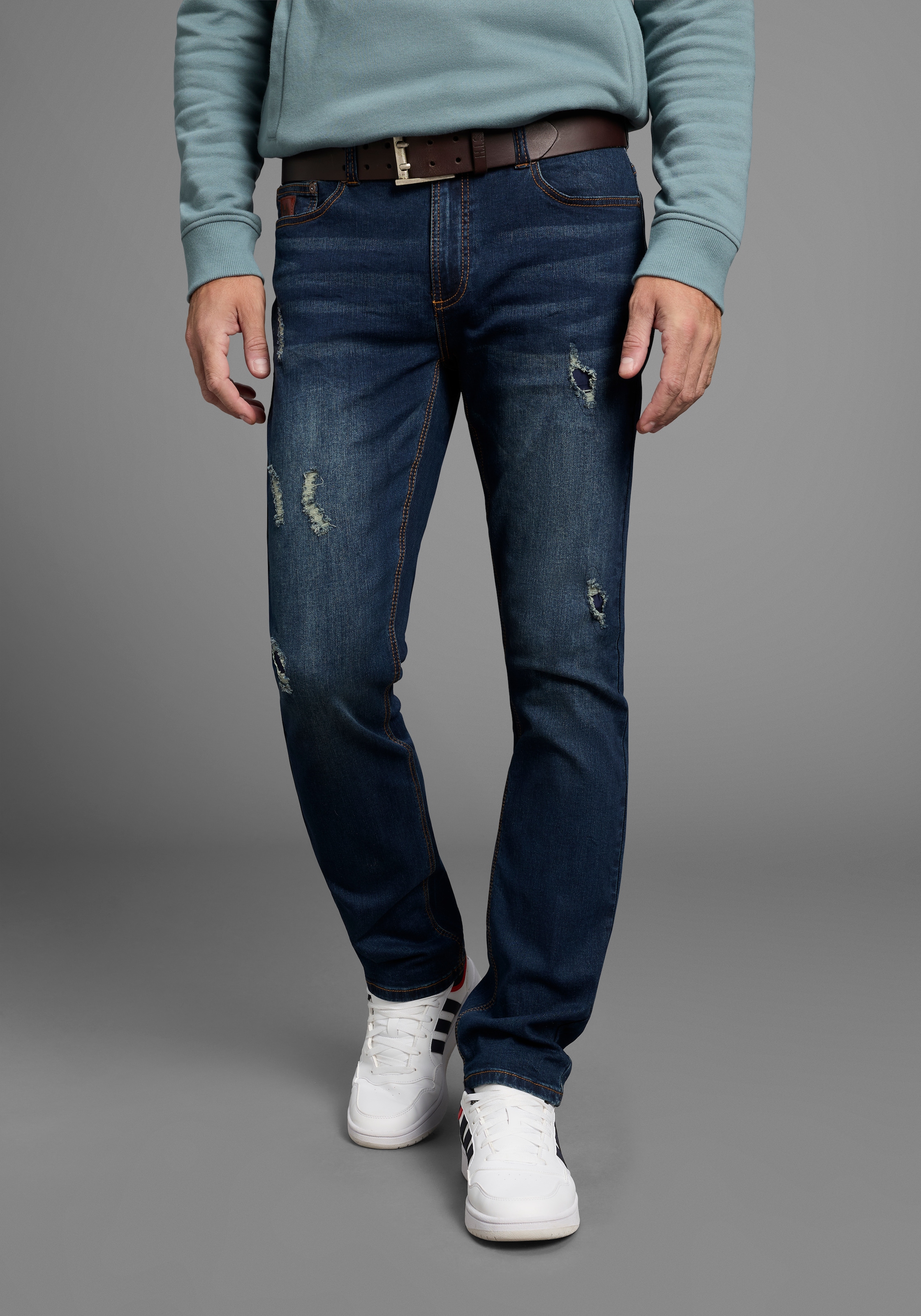 Bruno Banani Straight-Jeans "Hutch" gerade geschnittenes Bein, niedrige Leibhöhe, reguläre Passform
