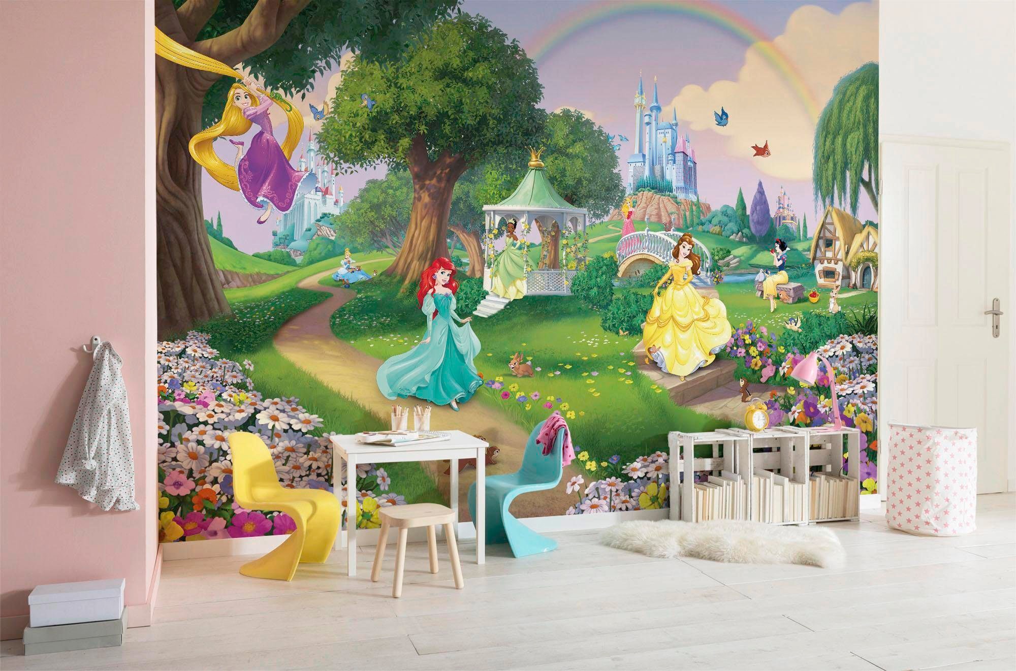 Komar Fototapete »Disney Princess Rainbow - Grösse 368 x 254 cm«, bedruckt, Kinderzimmer