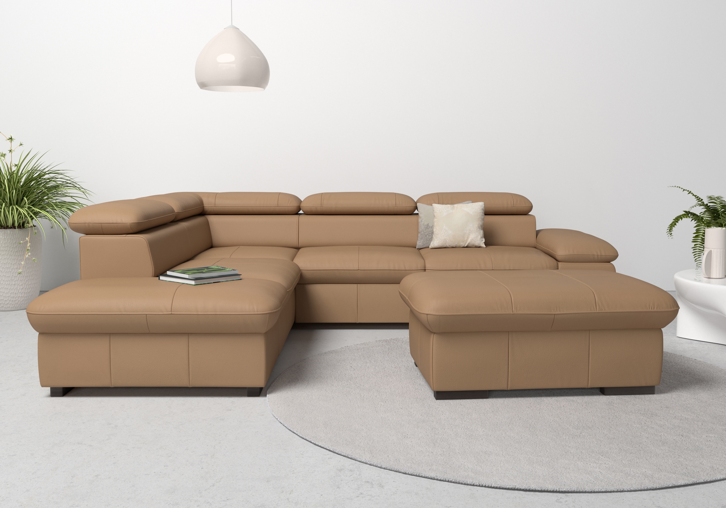 Home affaire Ecksofa »Alberto L-Form«, mit Kopfteilverstellung, wahlweise mit Bettfunktion