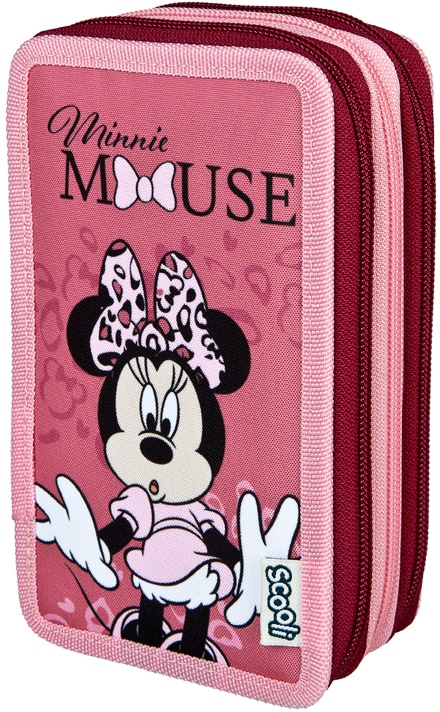 Scooli Federmäppchen »Tripledecker, Minnie Mouse Happy Girl Pink«, befüllt, inkl. Geodreieck
