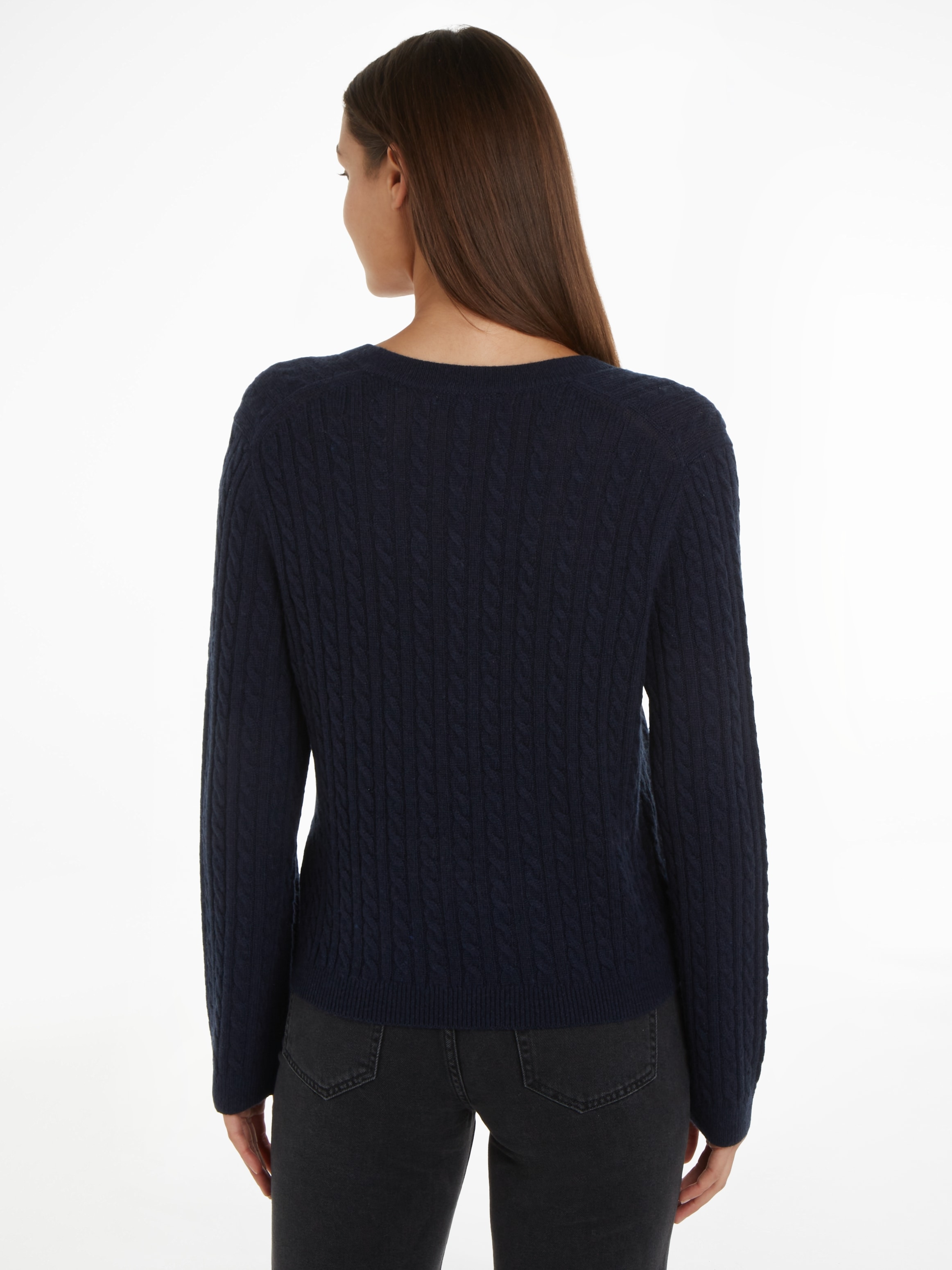 Tommy Hilfiger Strickpullover, aus weicher Wolle, langlebig, atmungsaktiv &zeitlos, Premium