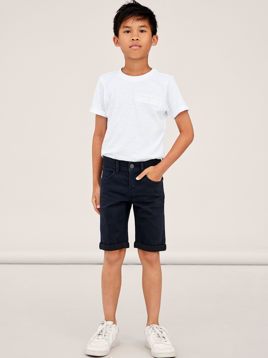 Name It Jeansshorts »NKMSILAS SLIM DNM L SHORT« Baumwollmischung, Stretch, Umschlagsaum