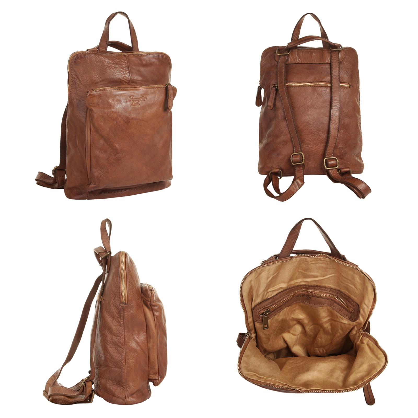 Samantha Look Cityrucksack, echt Leder, Made in Italy