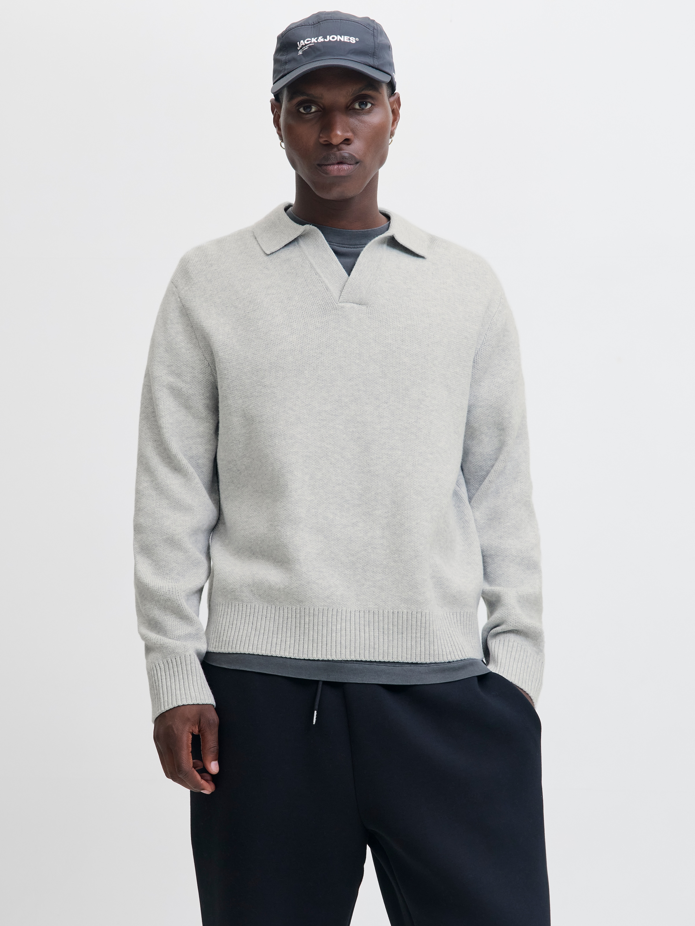 Jack & Jones Strickpullover »JCOCOVER KNIT SPLIT NECK POLO«