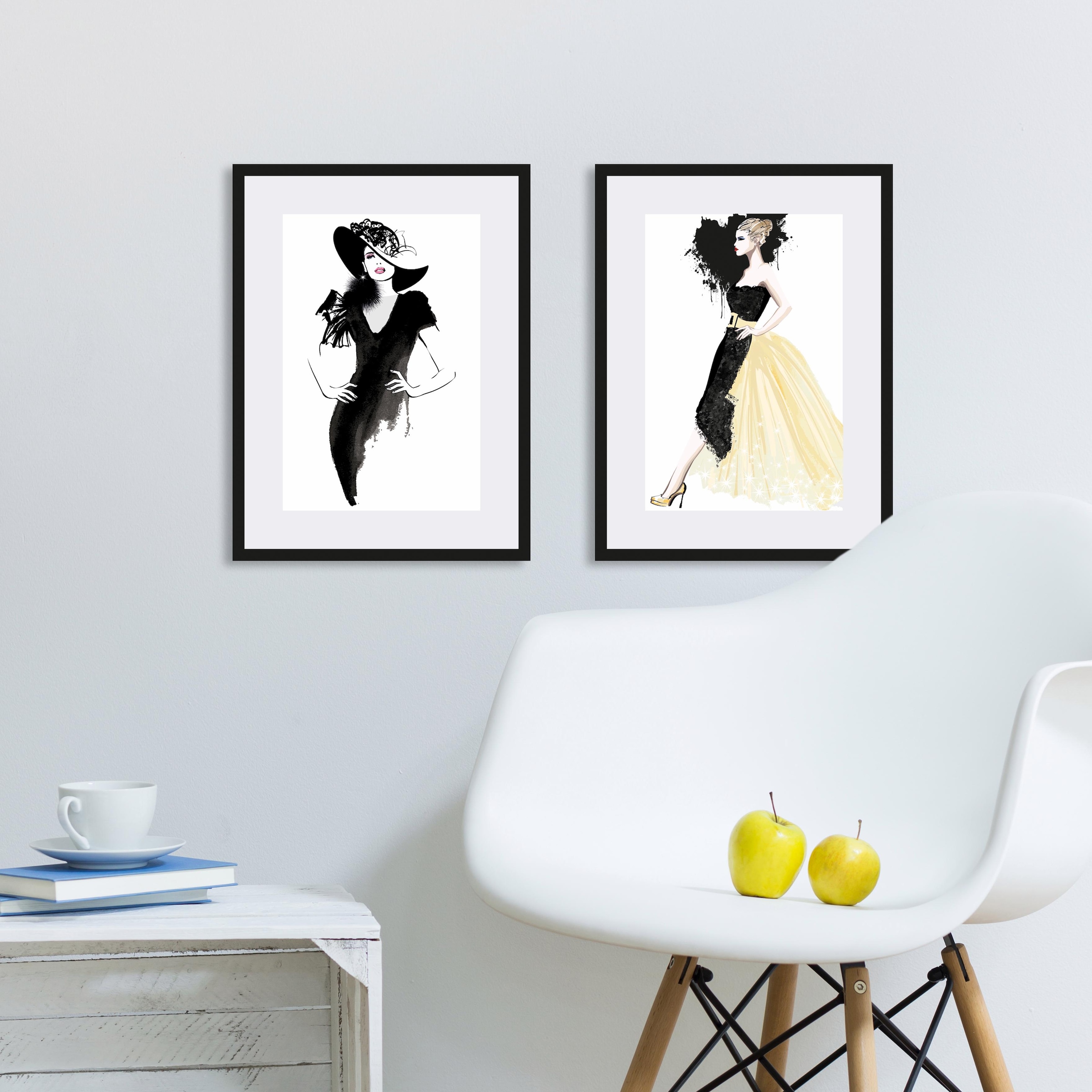 Leonique Bild »Skizze Hollywood«, Fashion-Magazincover-Mode-Modebilder-Frau-Bilder von Frauen, HD Premium Poster-Druck inkl. Holzrahmen
