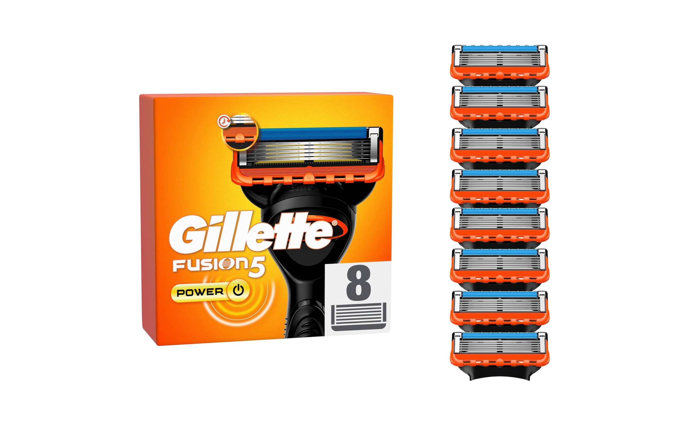 Gillette Rasierklingen »Fusion5 Power 8 Stück«, (8 tlg.)