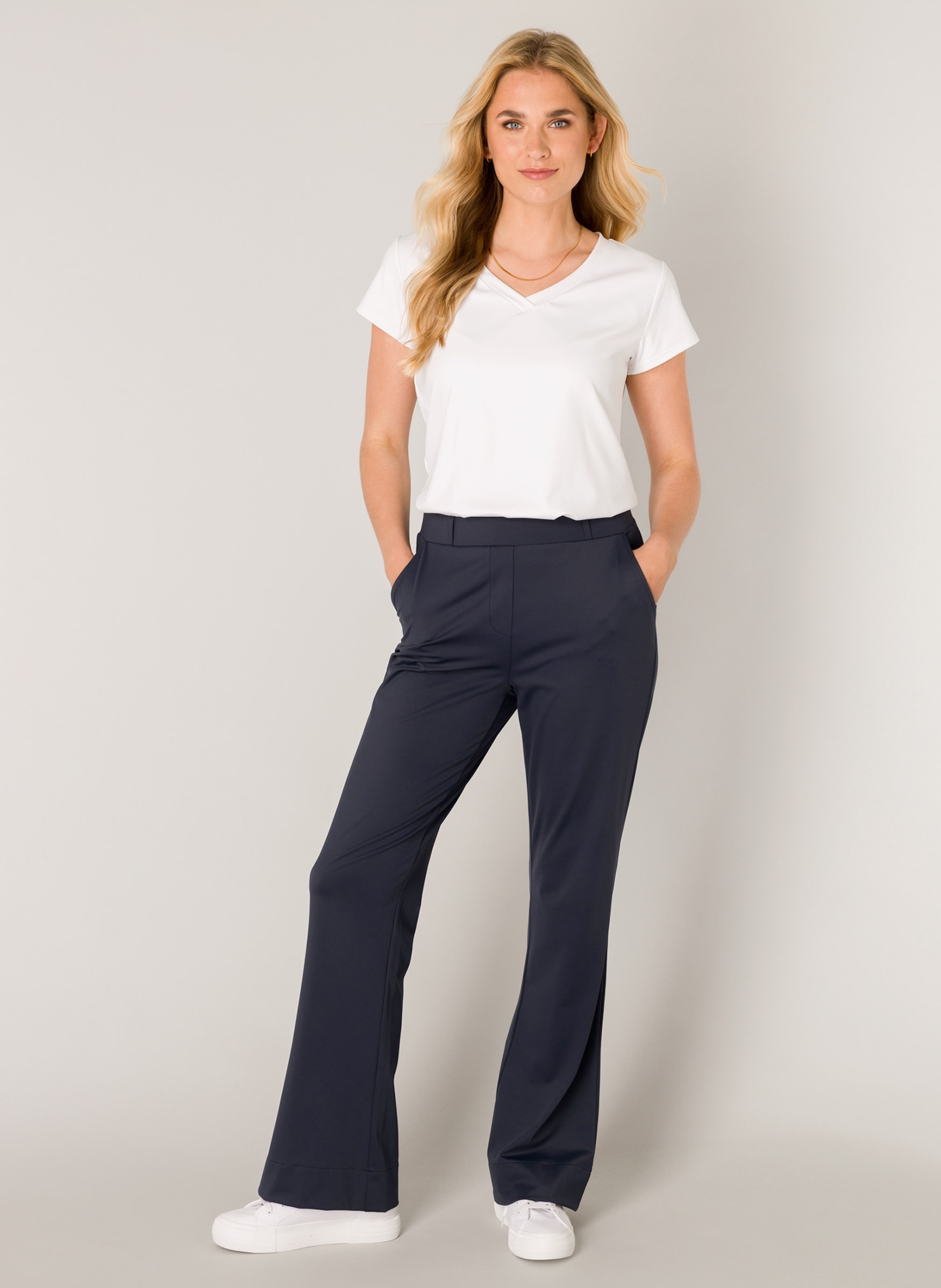 Base Level Stoffhose »Tori« Sommerhose mit ausgestelltem Bein und Stretch