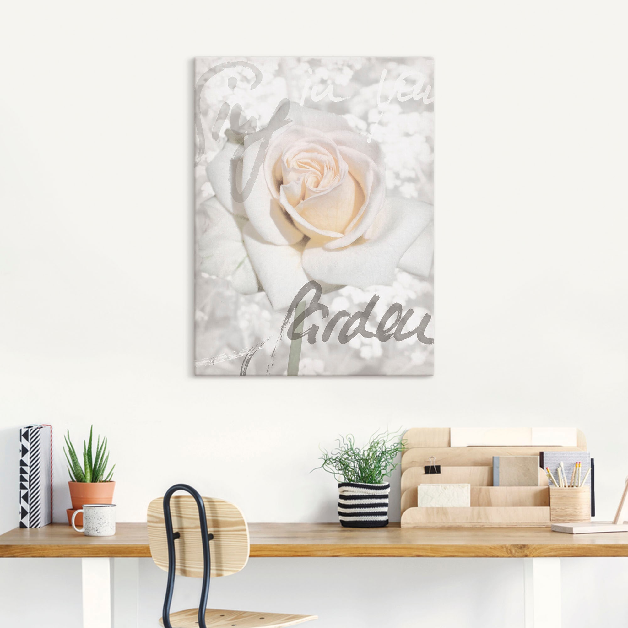 Artland Wandbild »In Lettern - Rose«, Blumen, (1 St.), als Alubild, Outdoorbild, Leinwandbild, Poster in verschied. Grössen