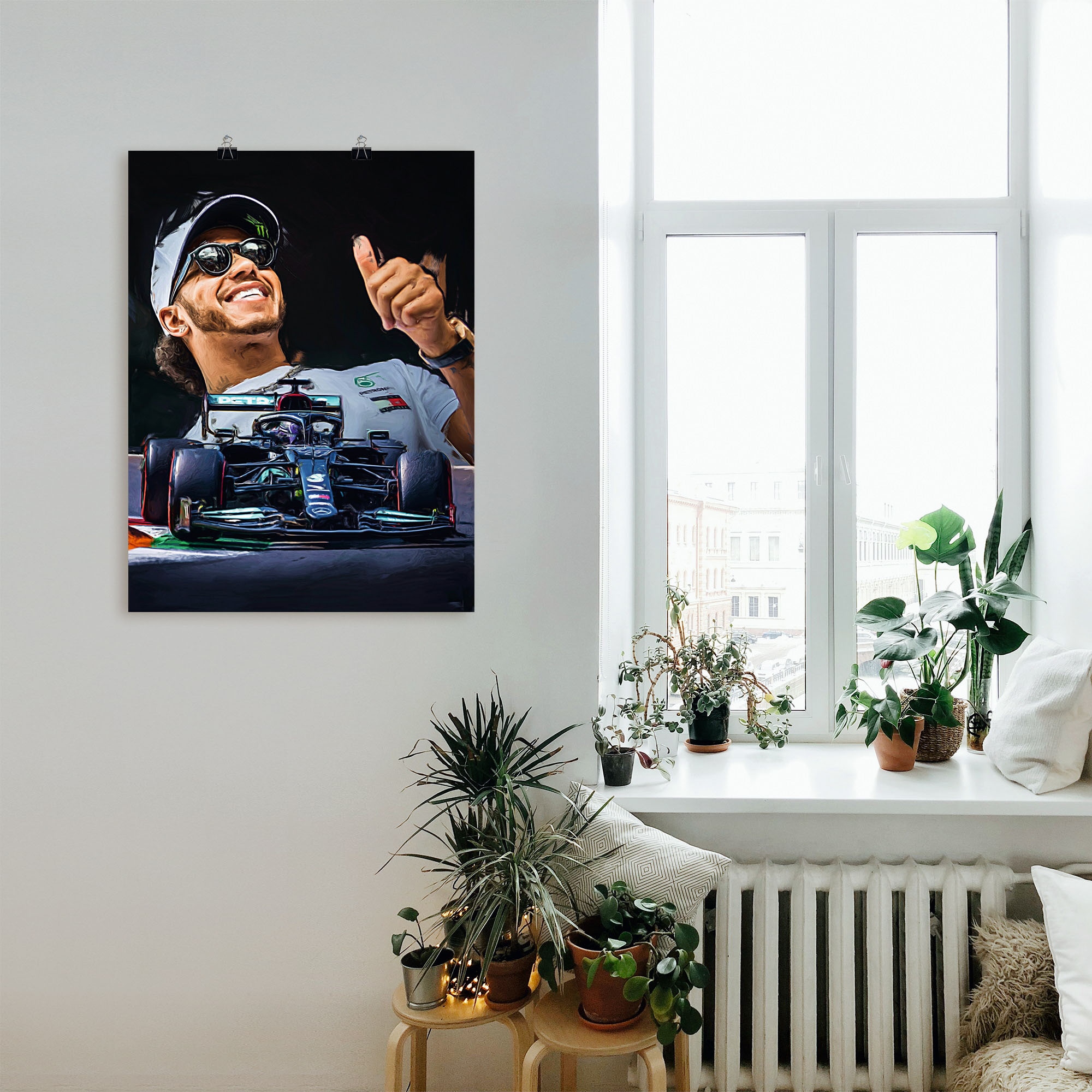 Artland Wandbild »Sir Lewis Hamilton alias LH44«, Auto, (1 St.), als Alubild, Outdoorbild, Leinwandbild, Poster in verschied. Grössen