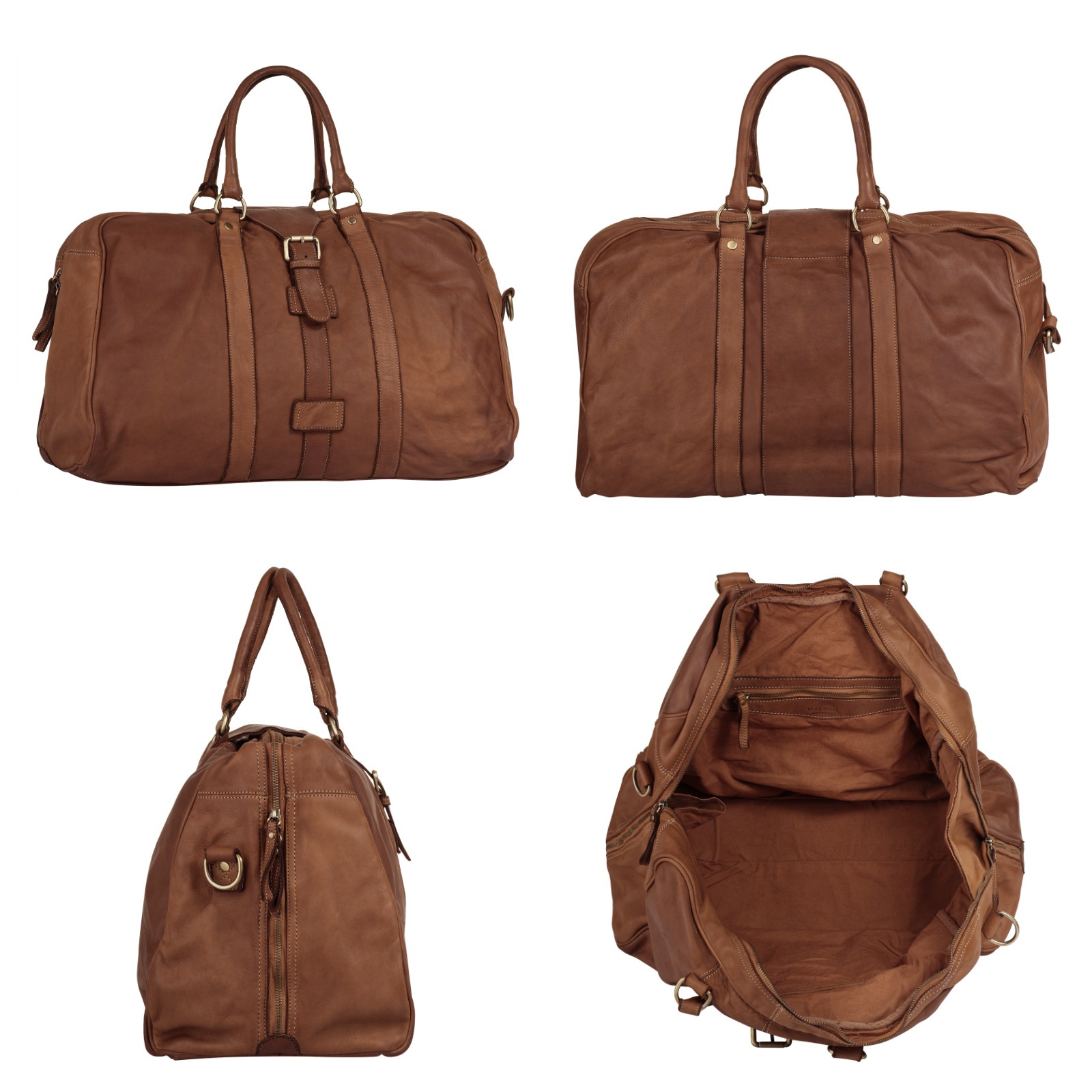 forty° Reisetasche, echt Leder, Made in Italy