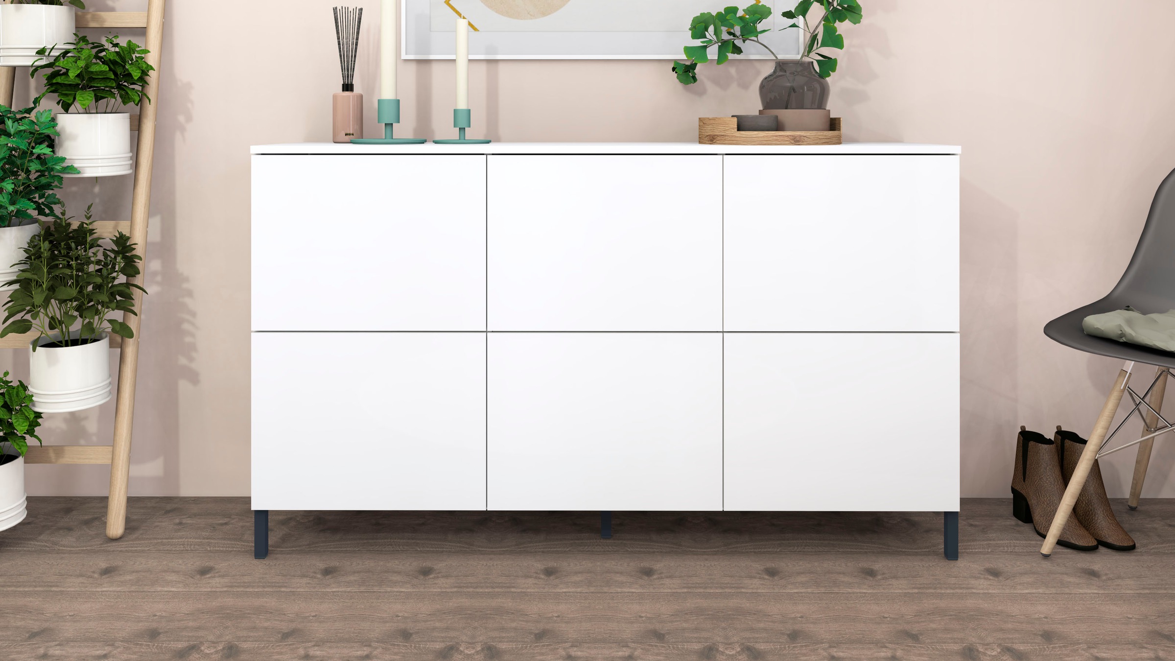 borchardt Möbel Kommode "Haama, Sideboard mit Metallfüßen, Push-to-open-Technik, Breite 139 cm" viel Stauraum, verstellbare Böden