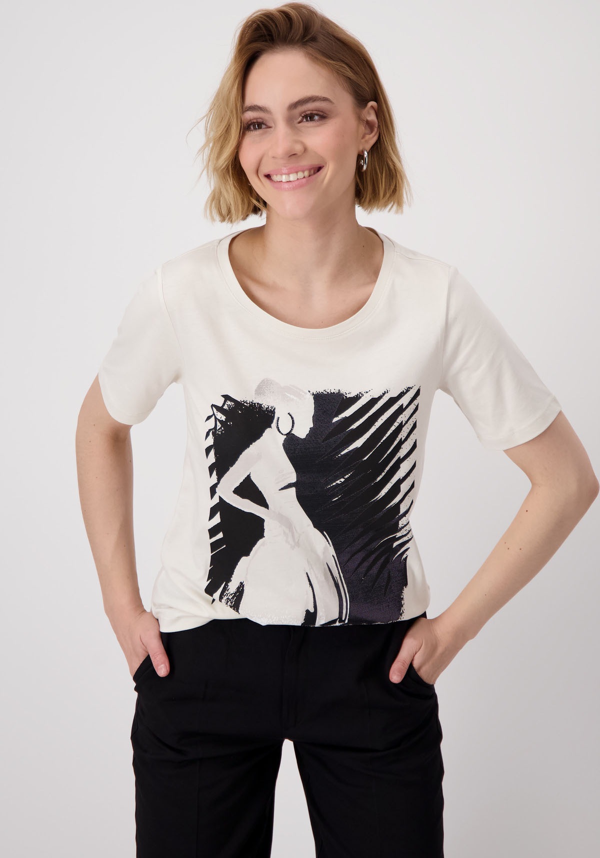 Monari T-Shirt »Shirt Lackdruck« mit Frontprint